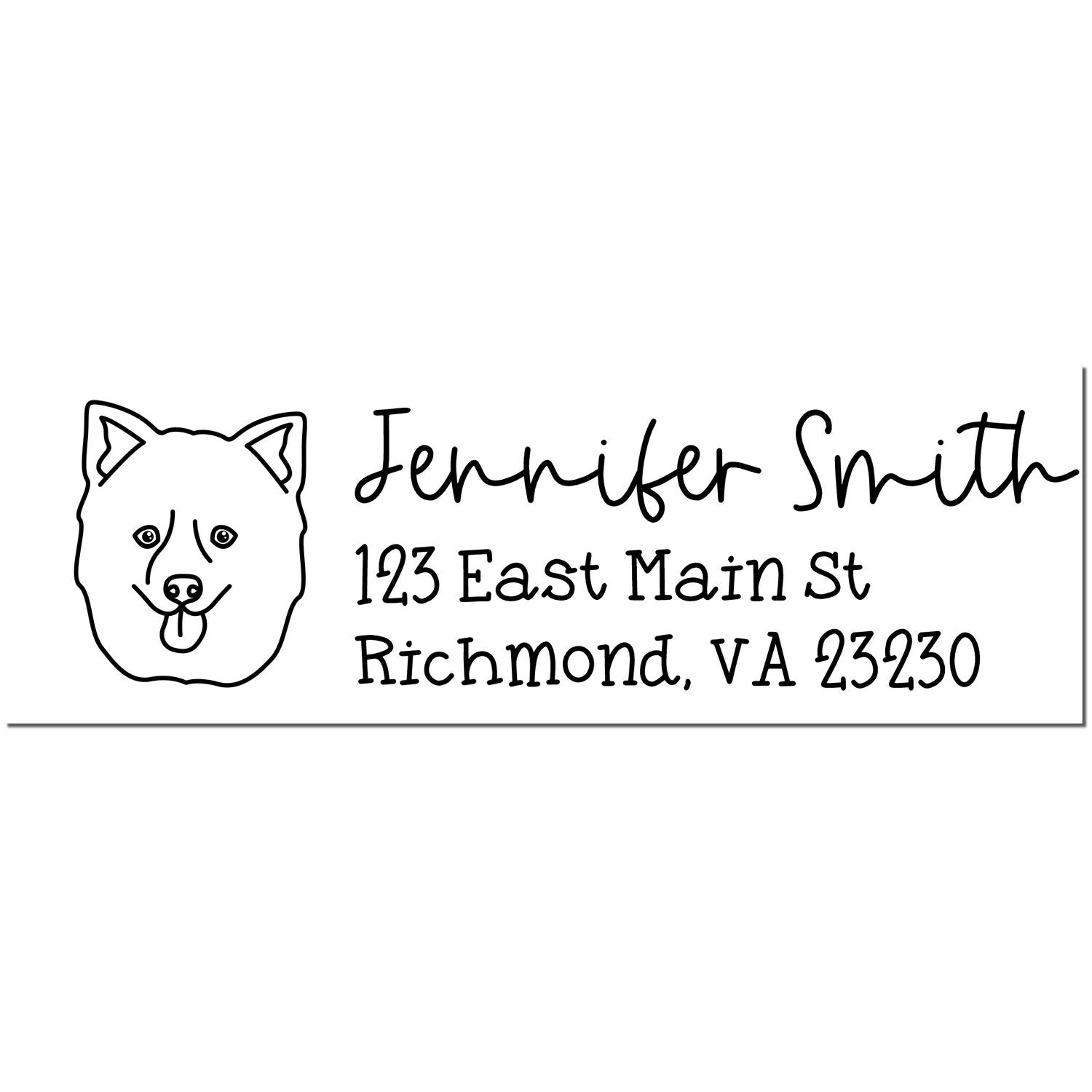 Self-Inking Pomsky Dog Outline Return Address Stamp Personalized