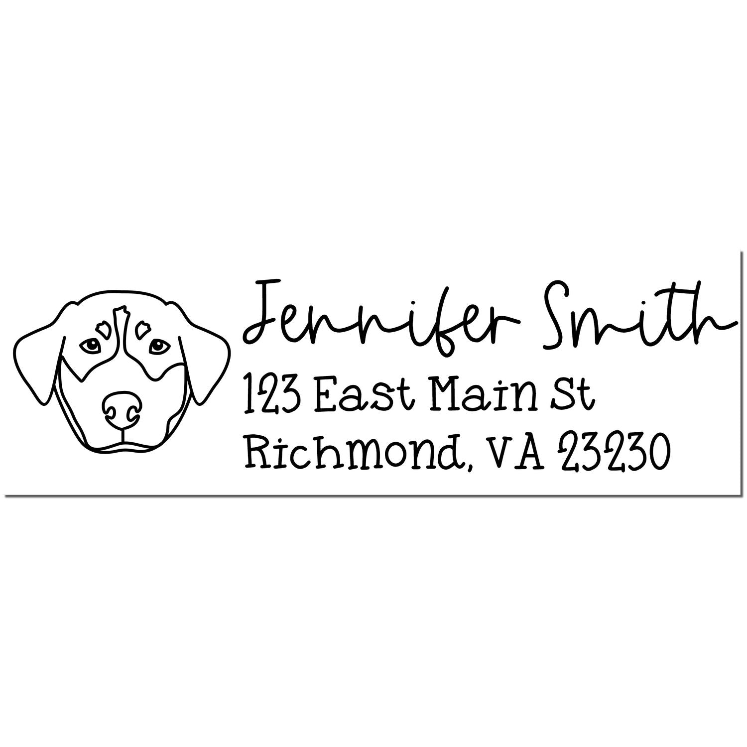 Wood Handle Rottweiler Dog Address Stamp Custom