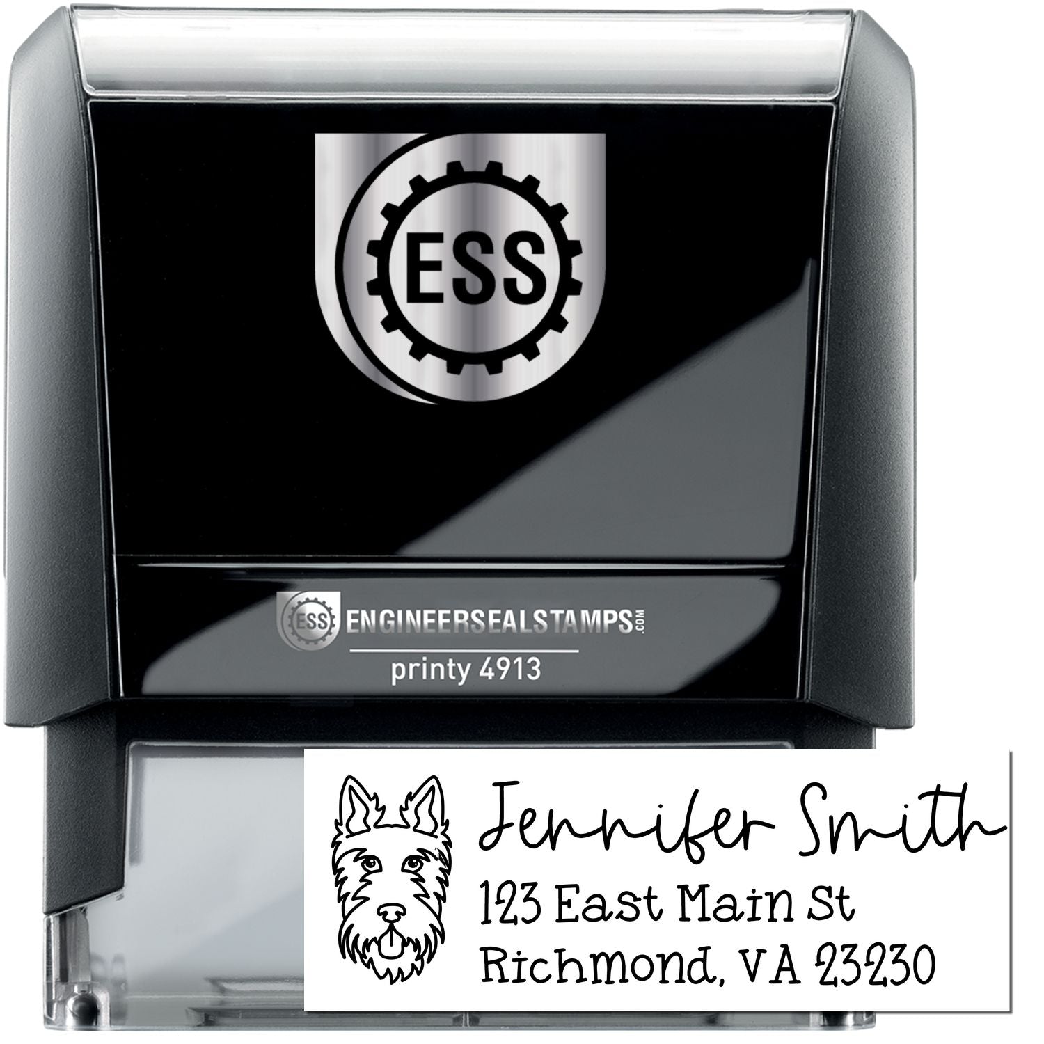 Self-Inking Scottie Dog Outline Return Address Stamp Personalized