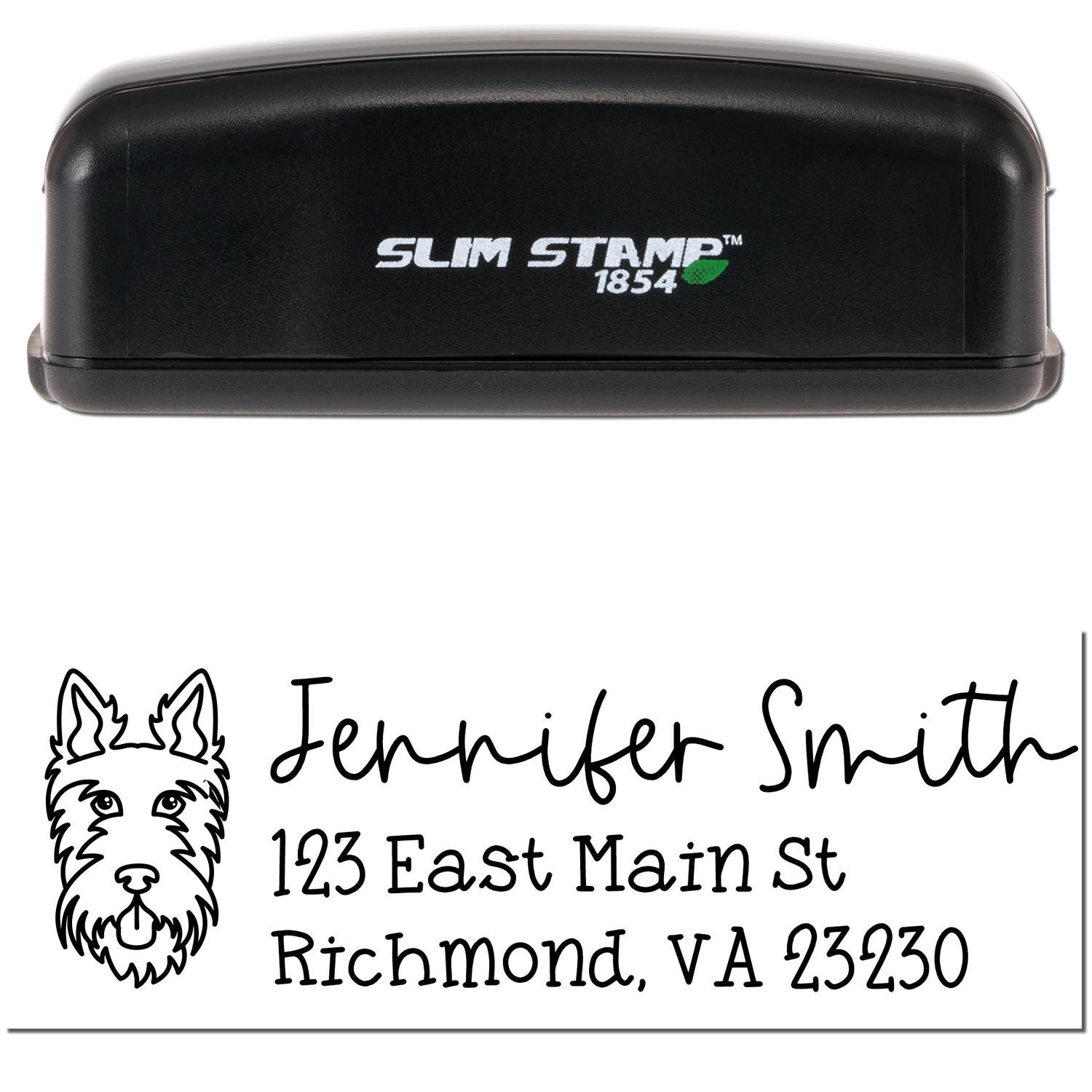 Slim Customized Address Stamp Scottie Dog Outline