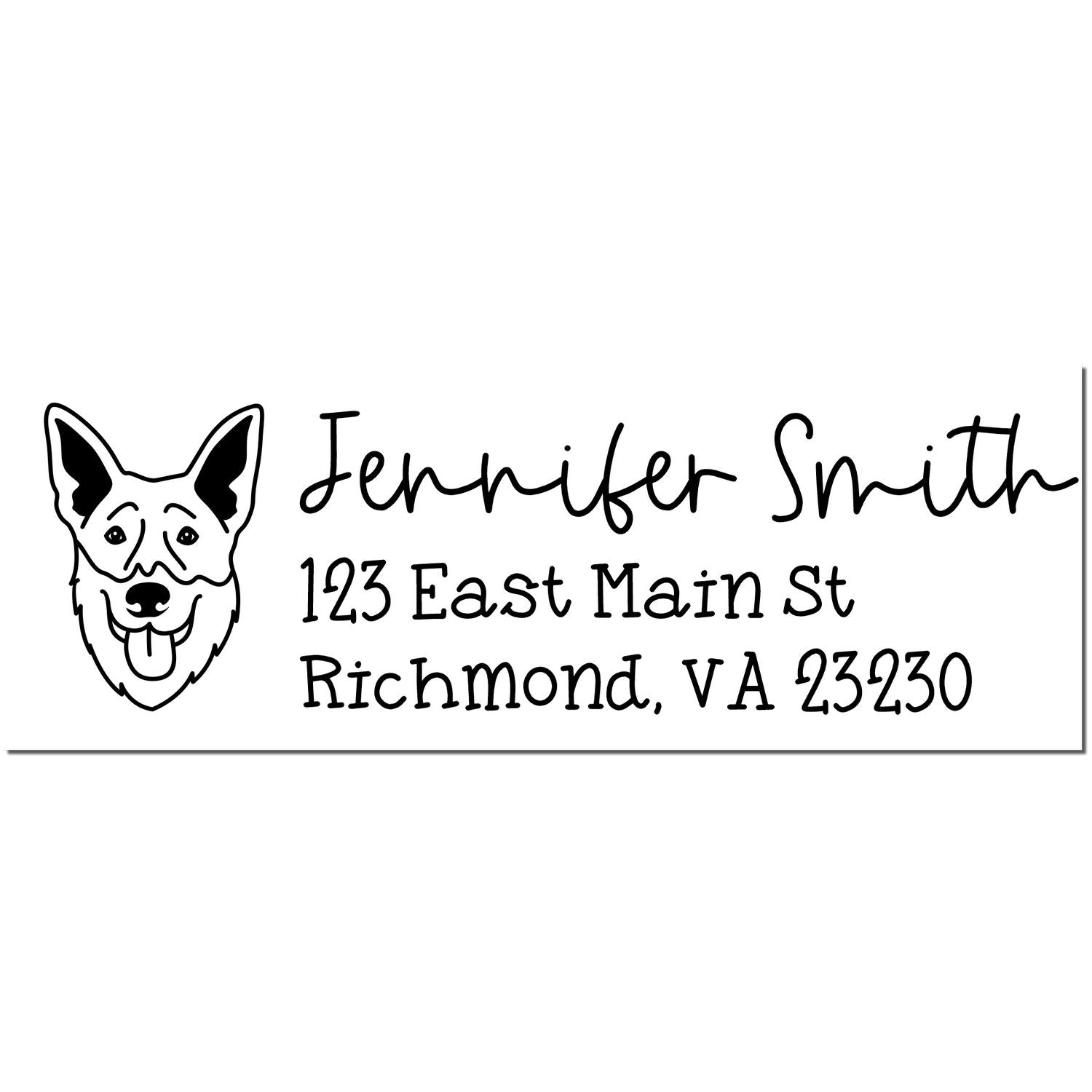 Self-Inking Shepsky Dog Outline Return Address Stamp Personalized