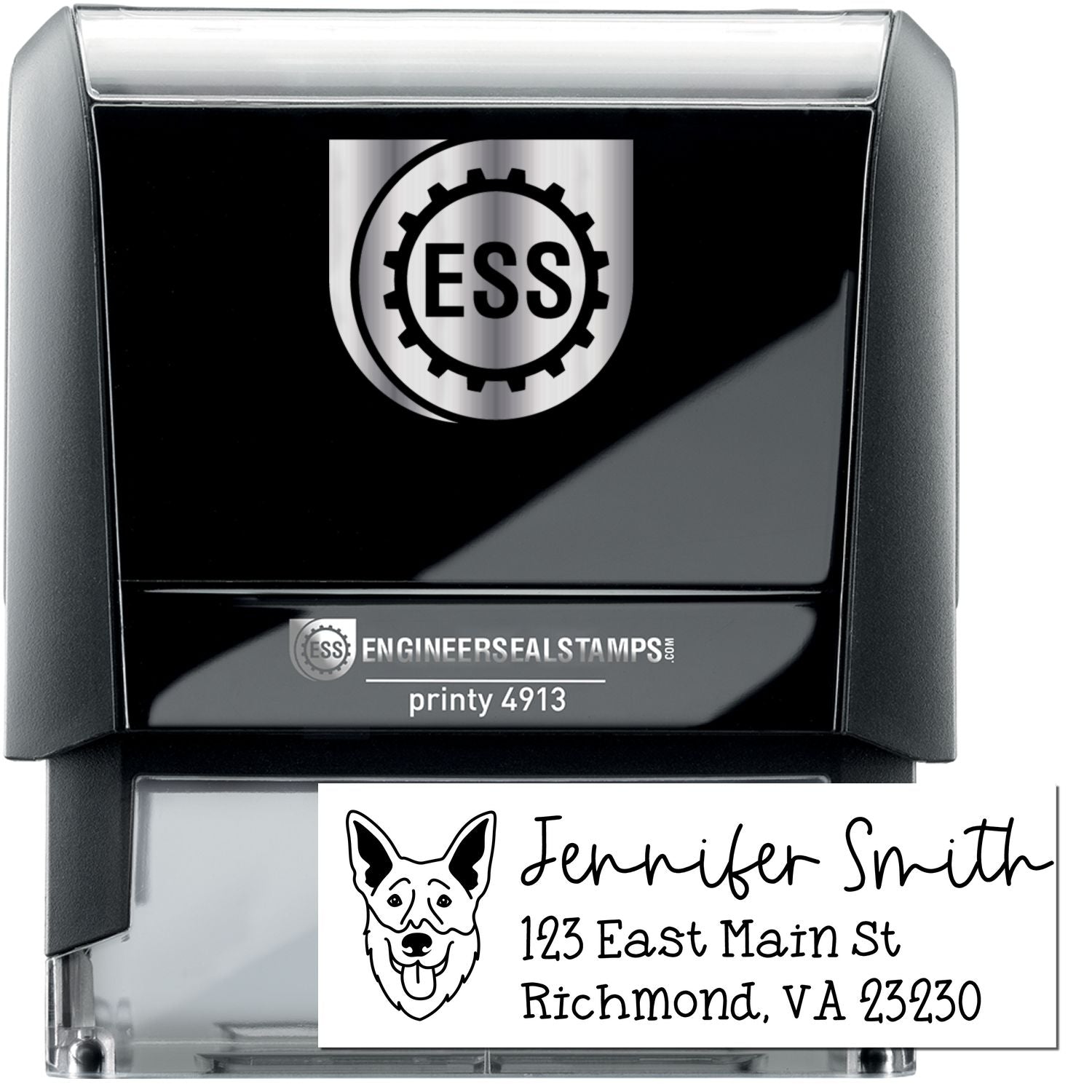 Self-Inking Shepsky Dog Outline Return Address Stamp Personalized