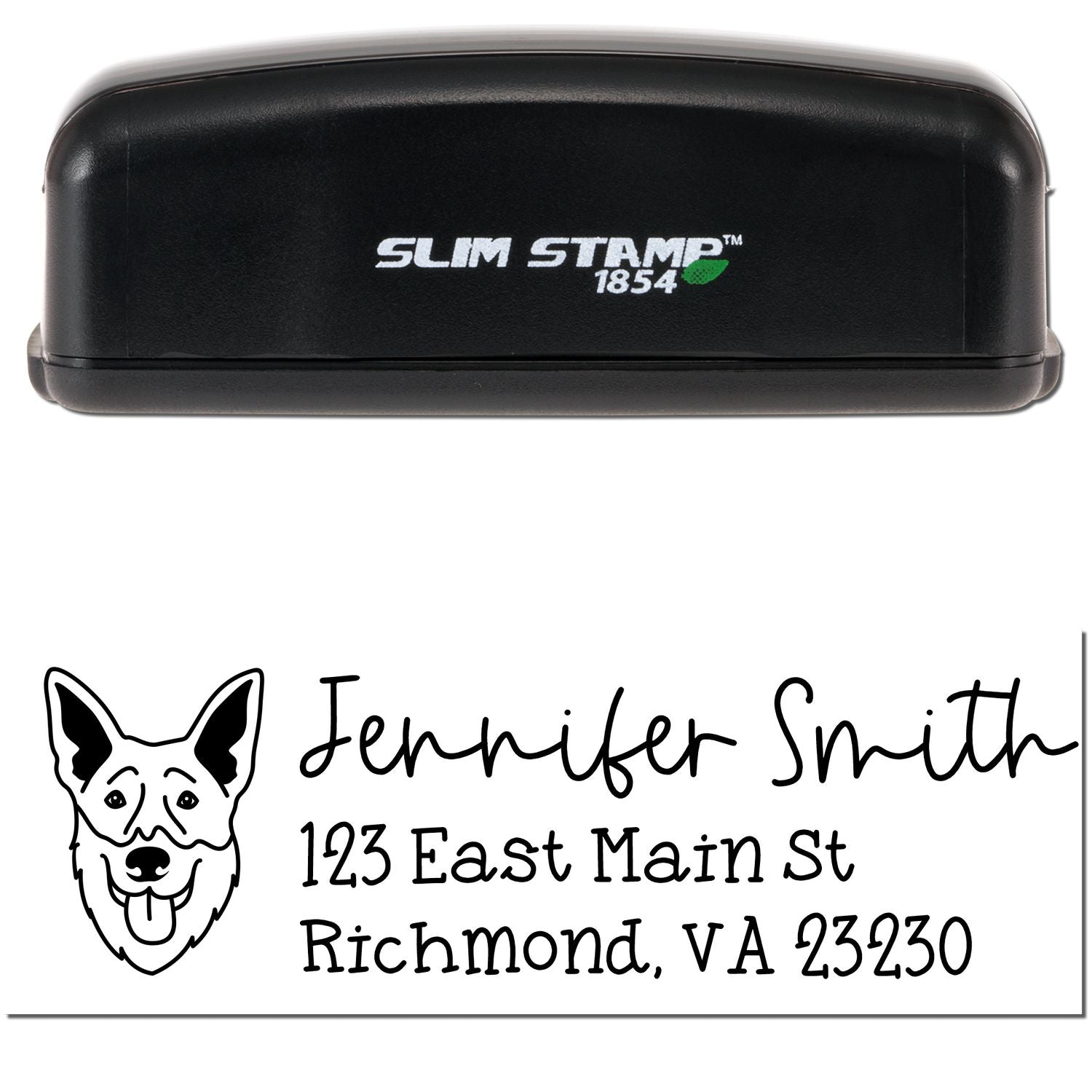 Slim Customized Address Stamp Shepsky Dog Outline