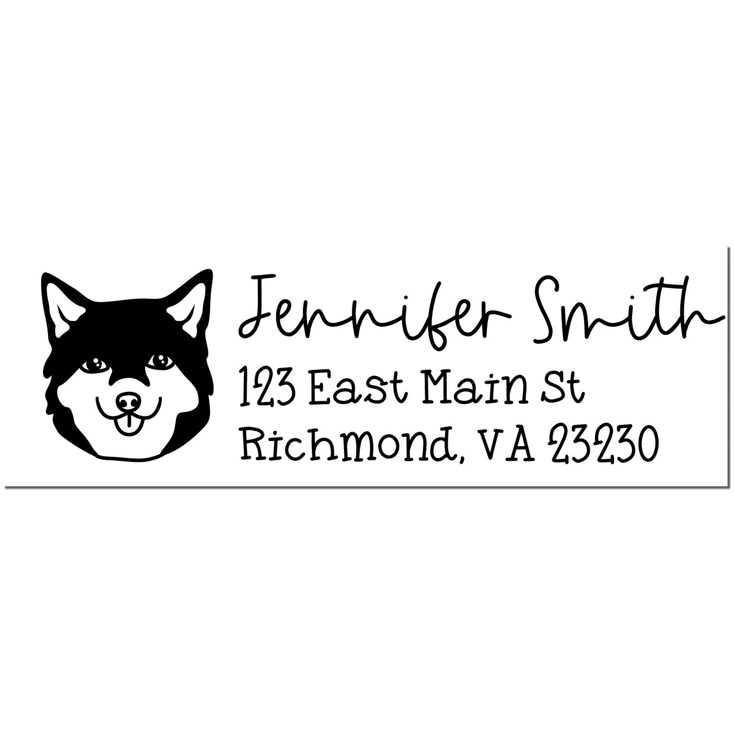 Wood Handle Shiba Dog Address Stamp Custom