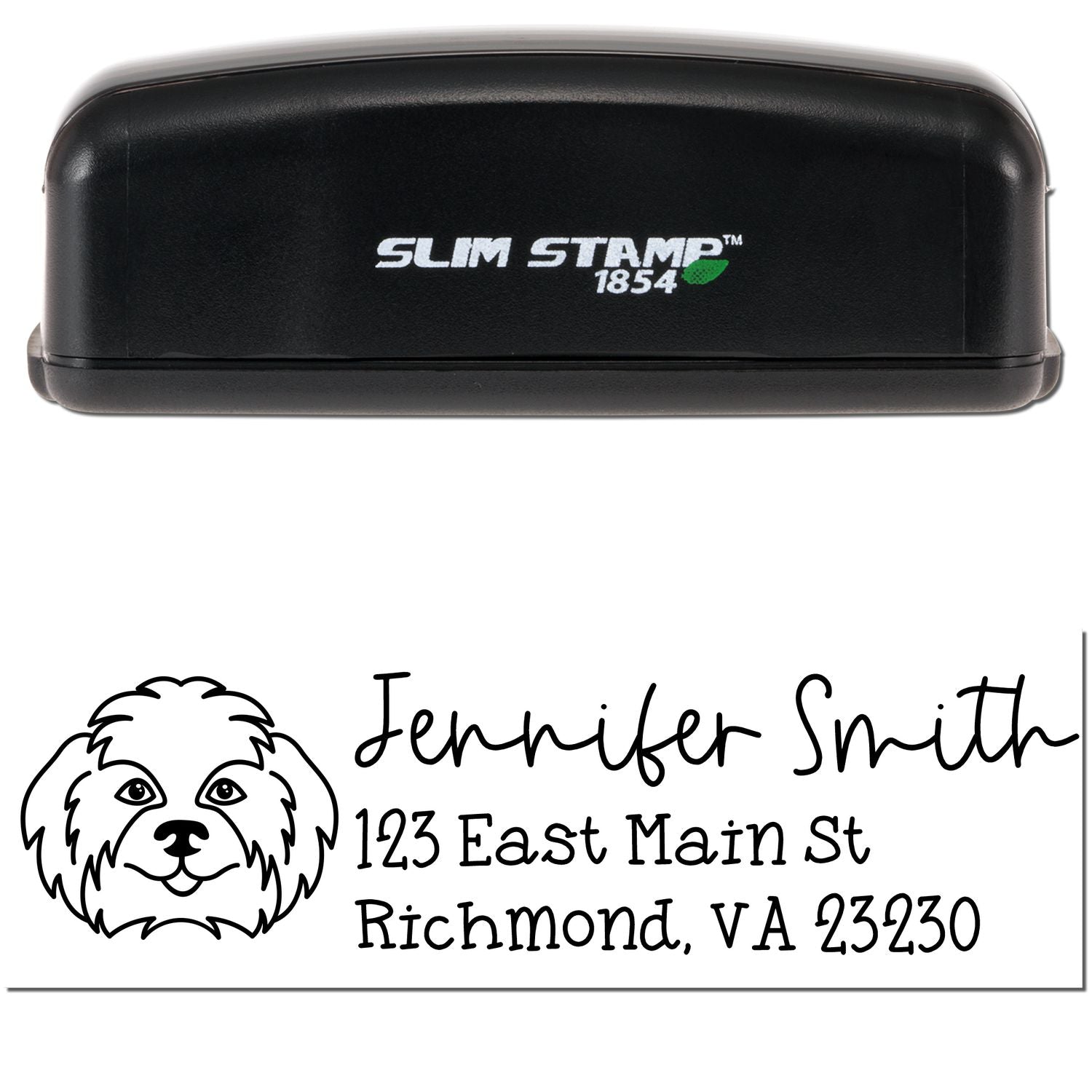 Slim Customized Address Stamp Shih Tzu Dog Outline