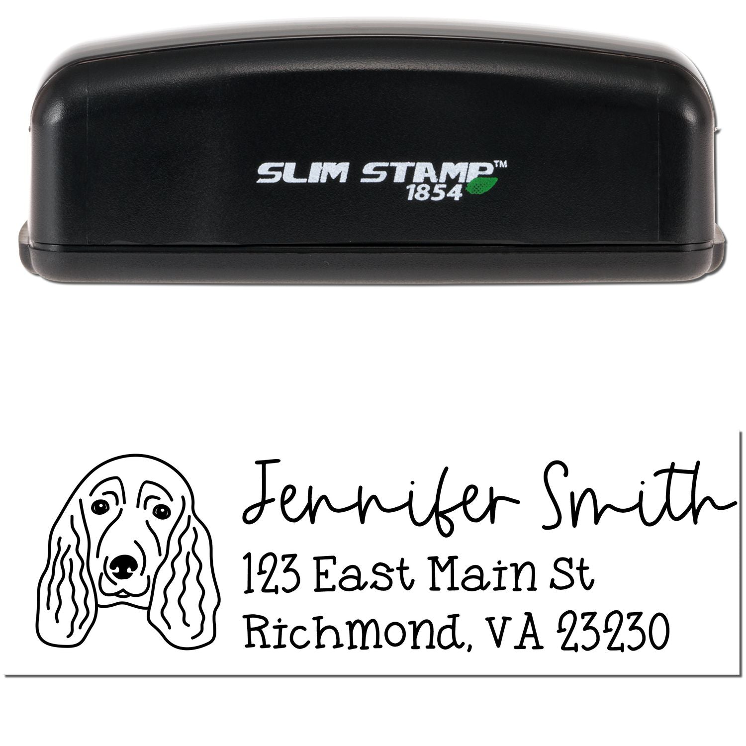 Slim Customized Address Stamp Spaniel Dog Outline