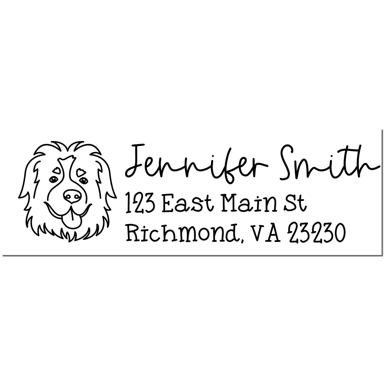 Self-Inking St Bernard Dog Outline Return Address Stamp Personalized