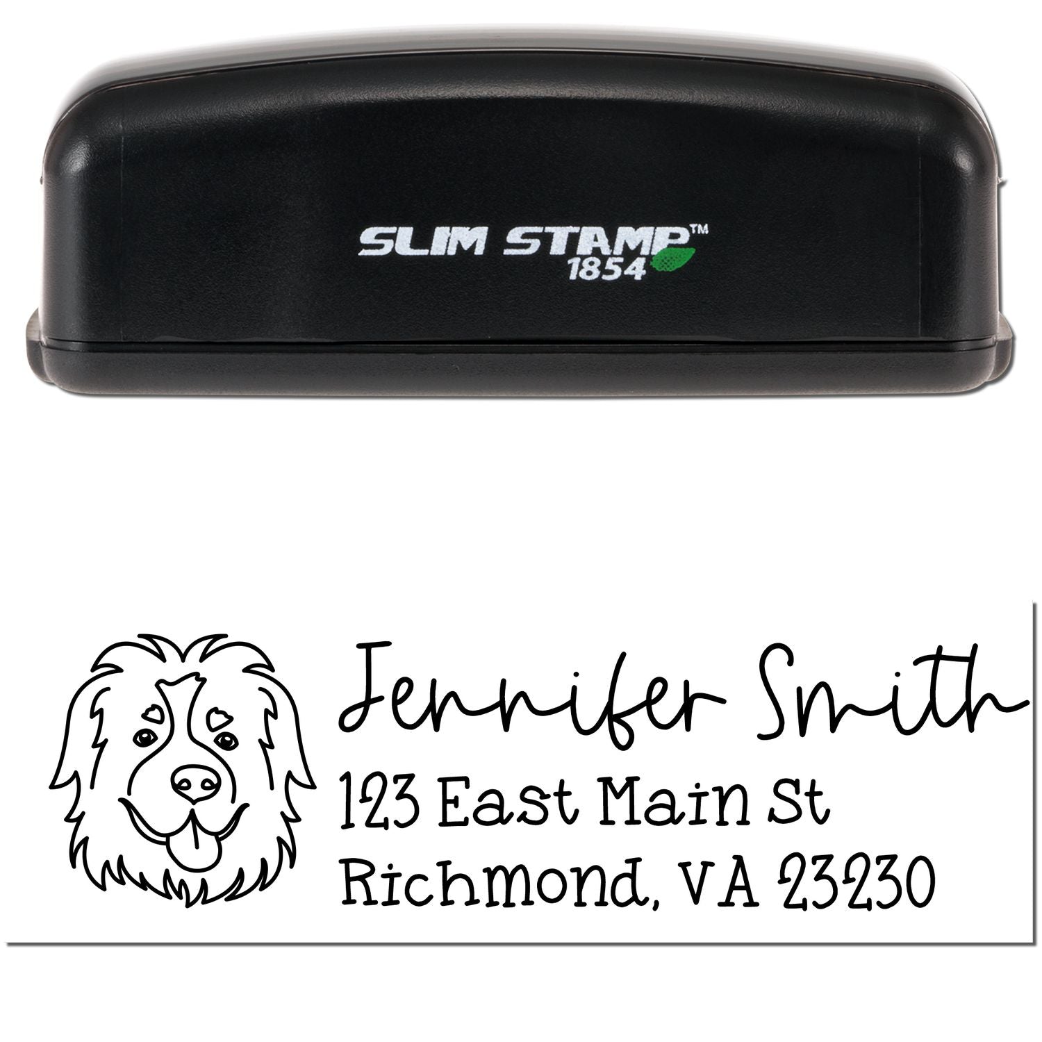 Slim Customized Address Stamp St Bernard Dog Outline