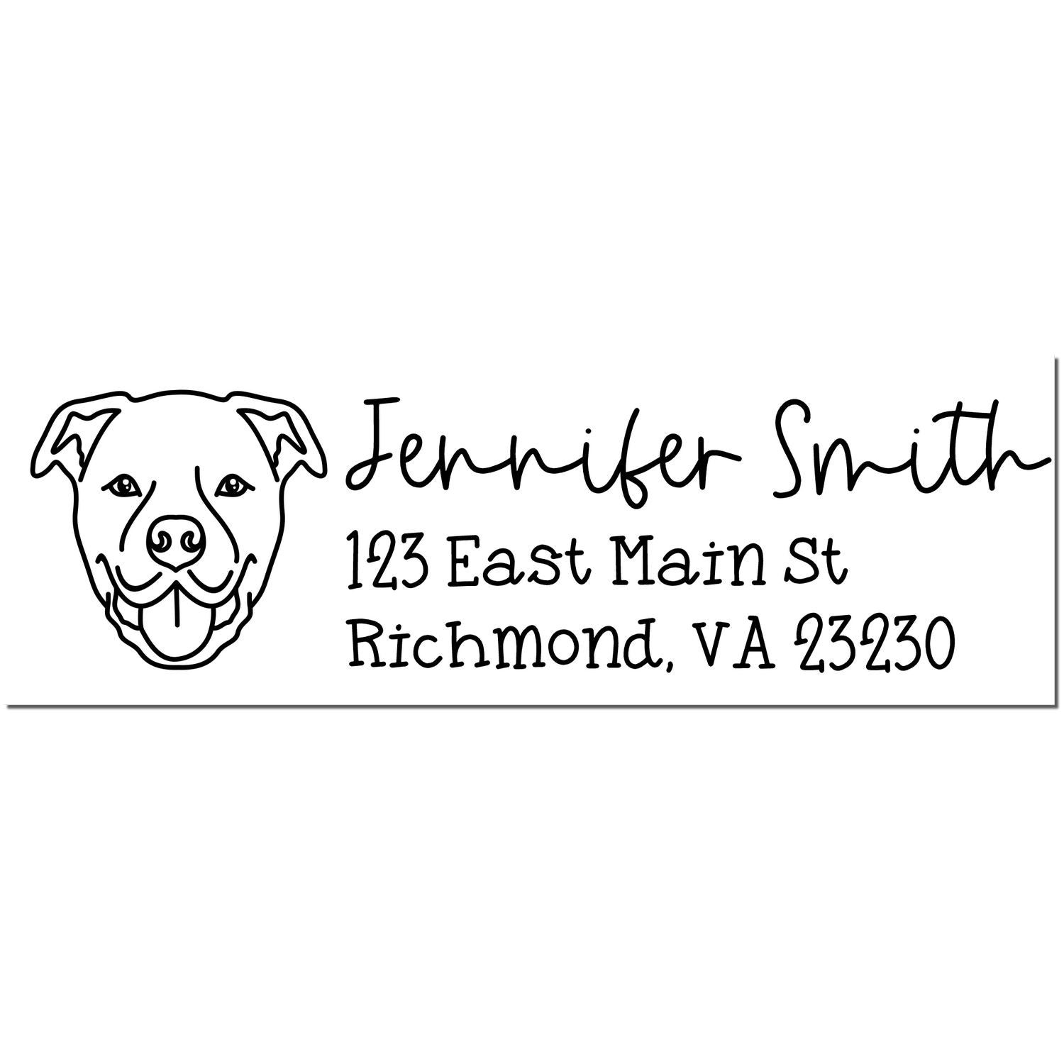 Wood Handle Staffordshire Bull Terrier Dog Address Stamp Custom