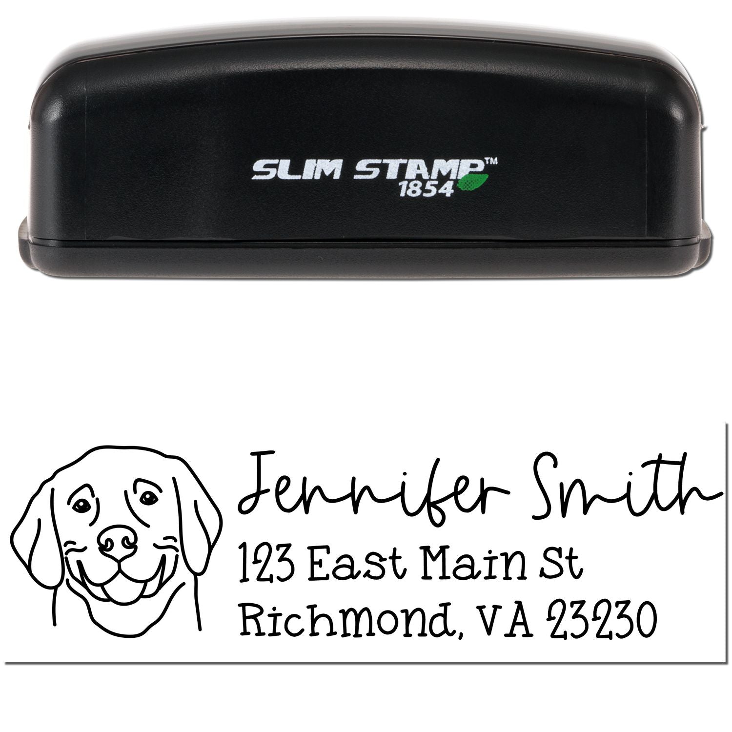 Slim Customized Address Stamp Weimaraner Dog Outline