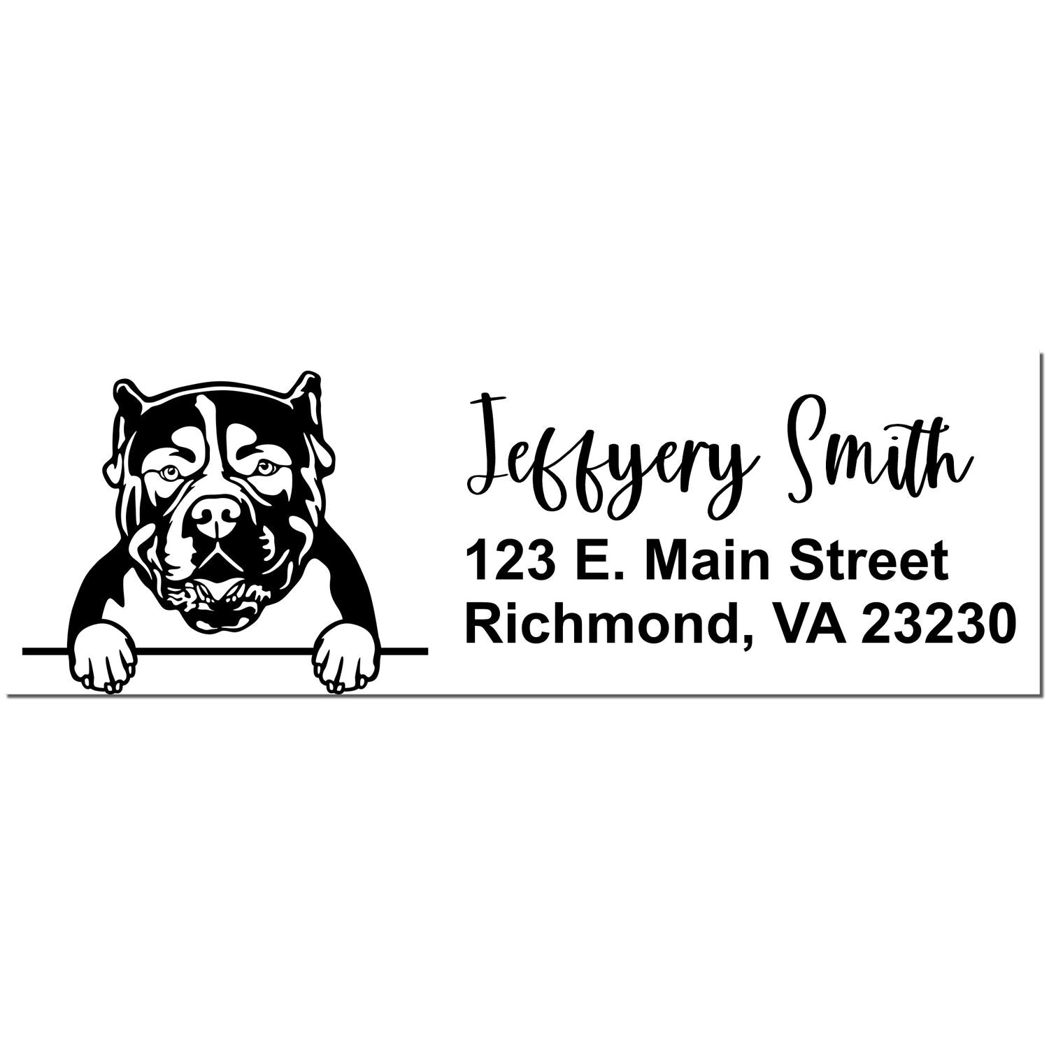 Pre-Inked American Bulldog Dog Personalized Address Stamp