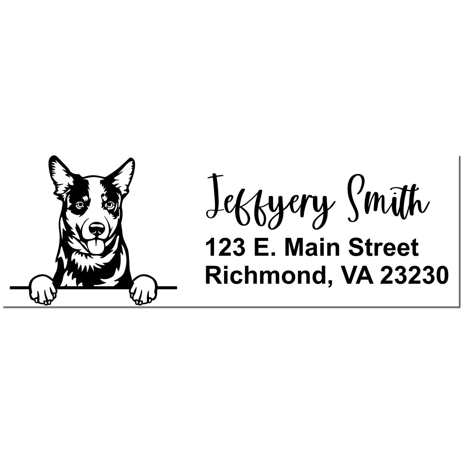 Pre-Inked Australian Cattle Dog Personalized Address Stamp