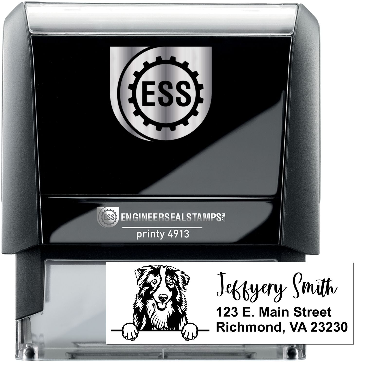 Australian Shepherd Name and Address Stamp Self-Inking