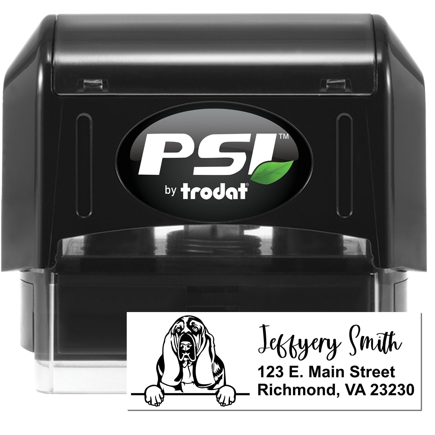 Pre-Inked Basset Hound Dog Personalized Address Stamp