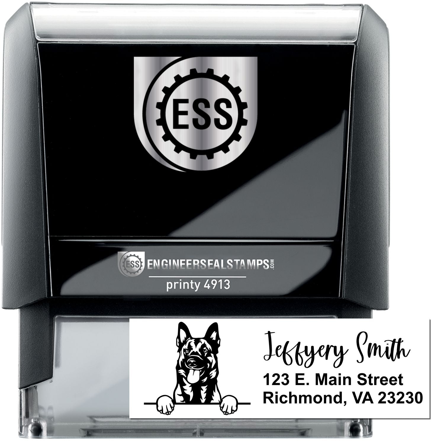 Belgian Malinois Name and Address Stamp Self-Inking