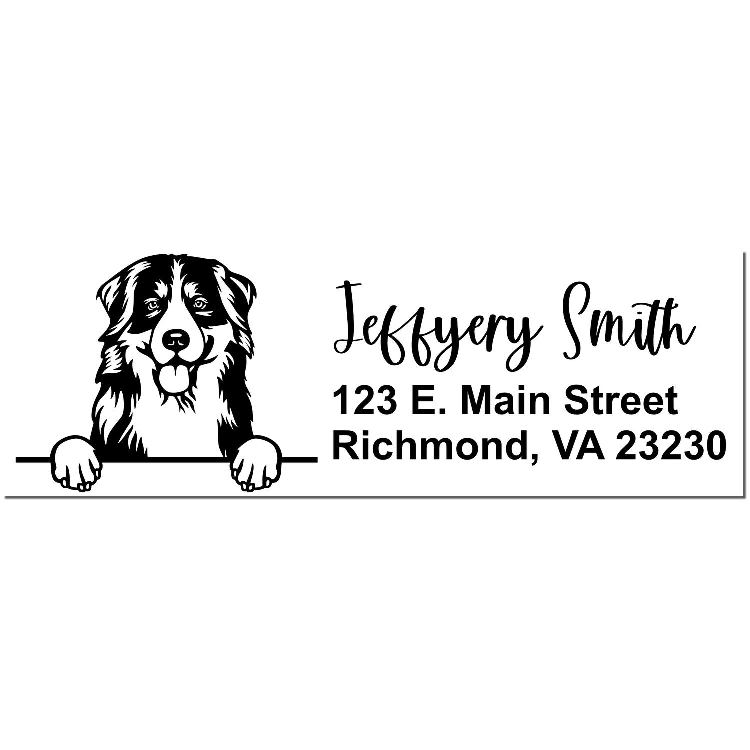 Slim Bernese Mountain Dog Pre-Inked Customized Stamp