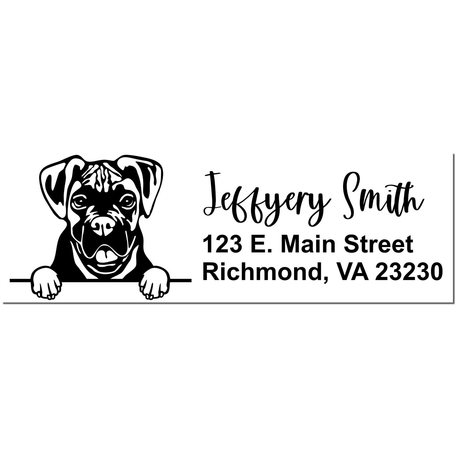 Pre-Inked Boxer Dog Personalized Address Stamp