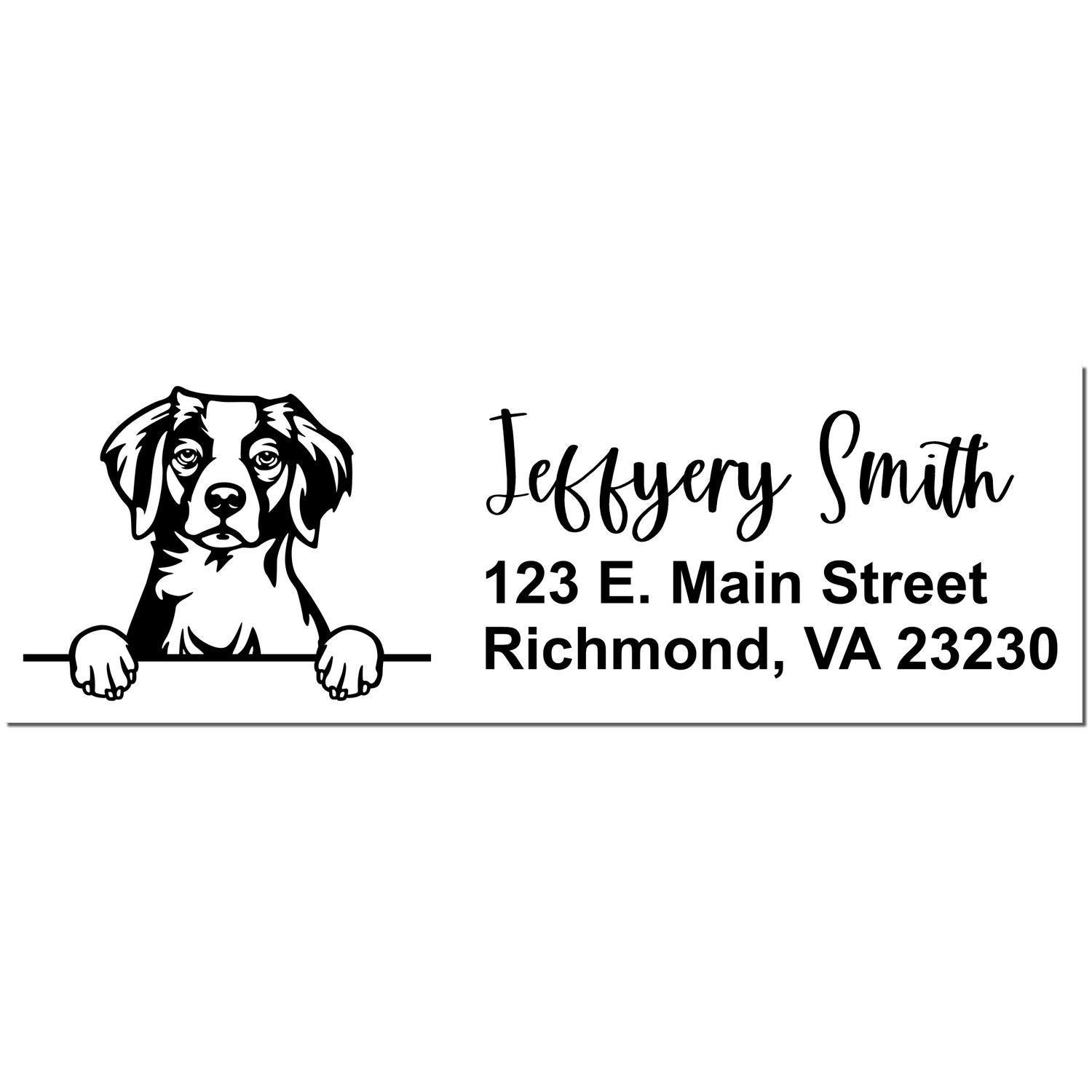 Pre-Inked Brittany Dog Personalized Address Stamp