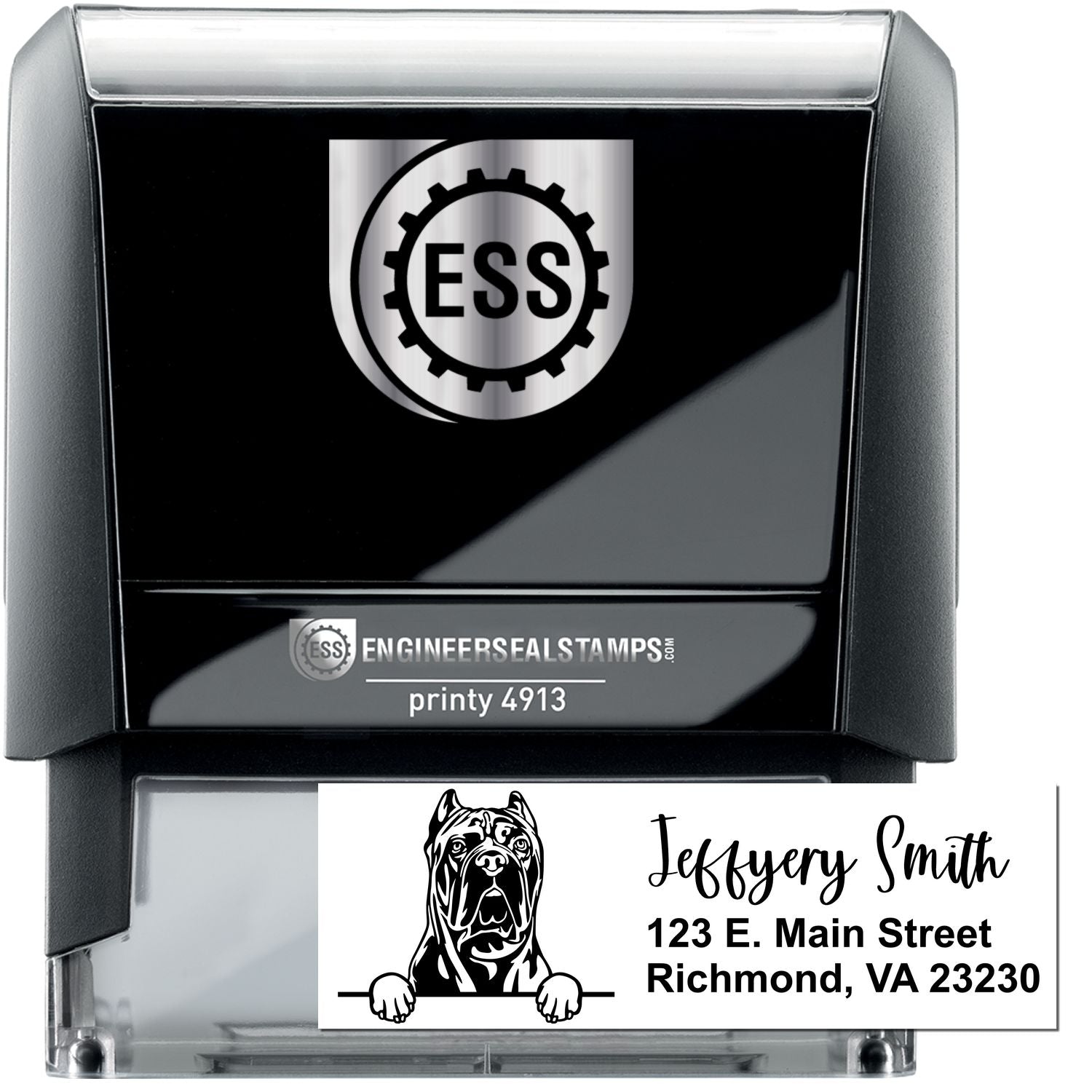 Cane Corso Name and Address Stamp Self-Inking