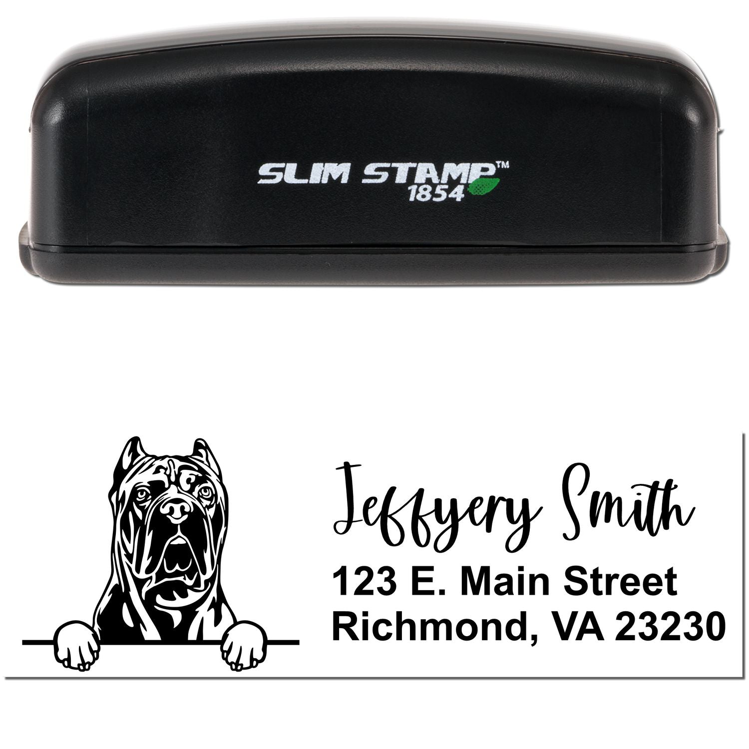 Slim Cane Corso Pre-Inked Customized Stamp