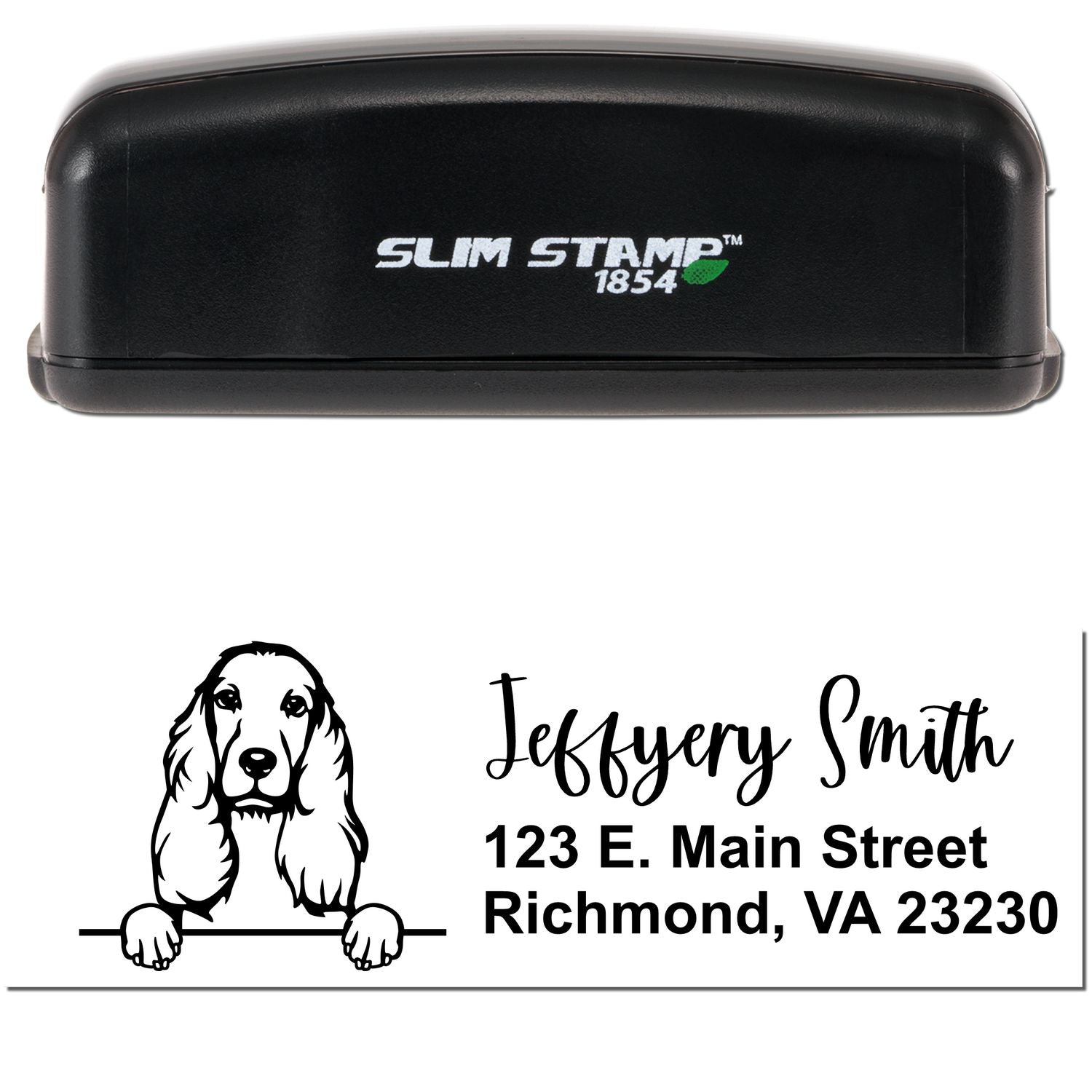 Slim Cocker Spaniel Pre-Inked Customized Stamp