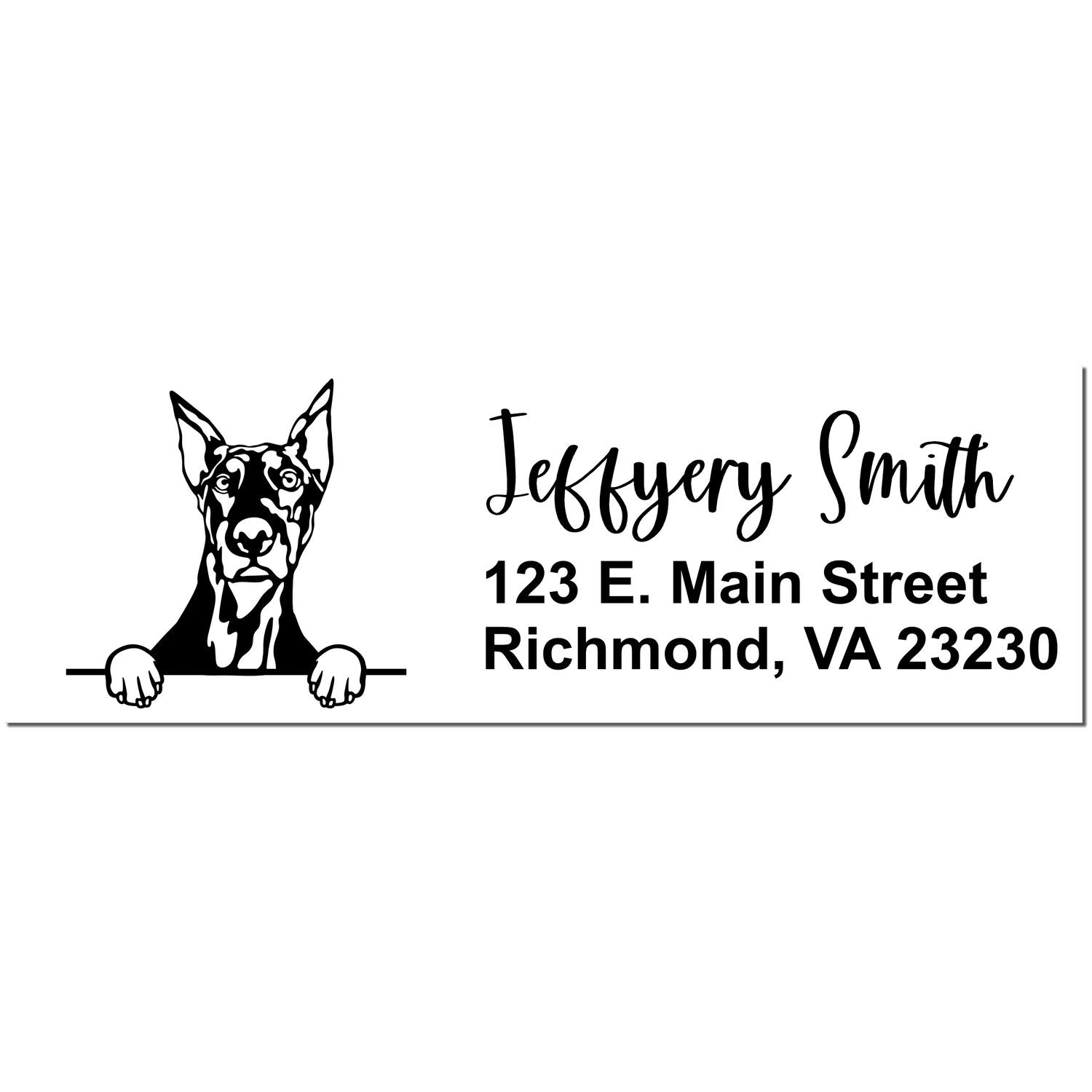 Pre-Inked Doberman Dog Personalized Address Stamp