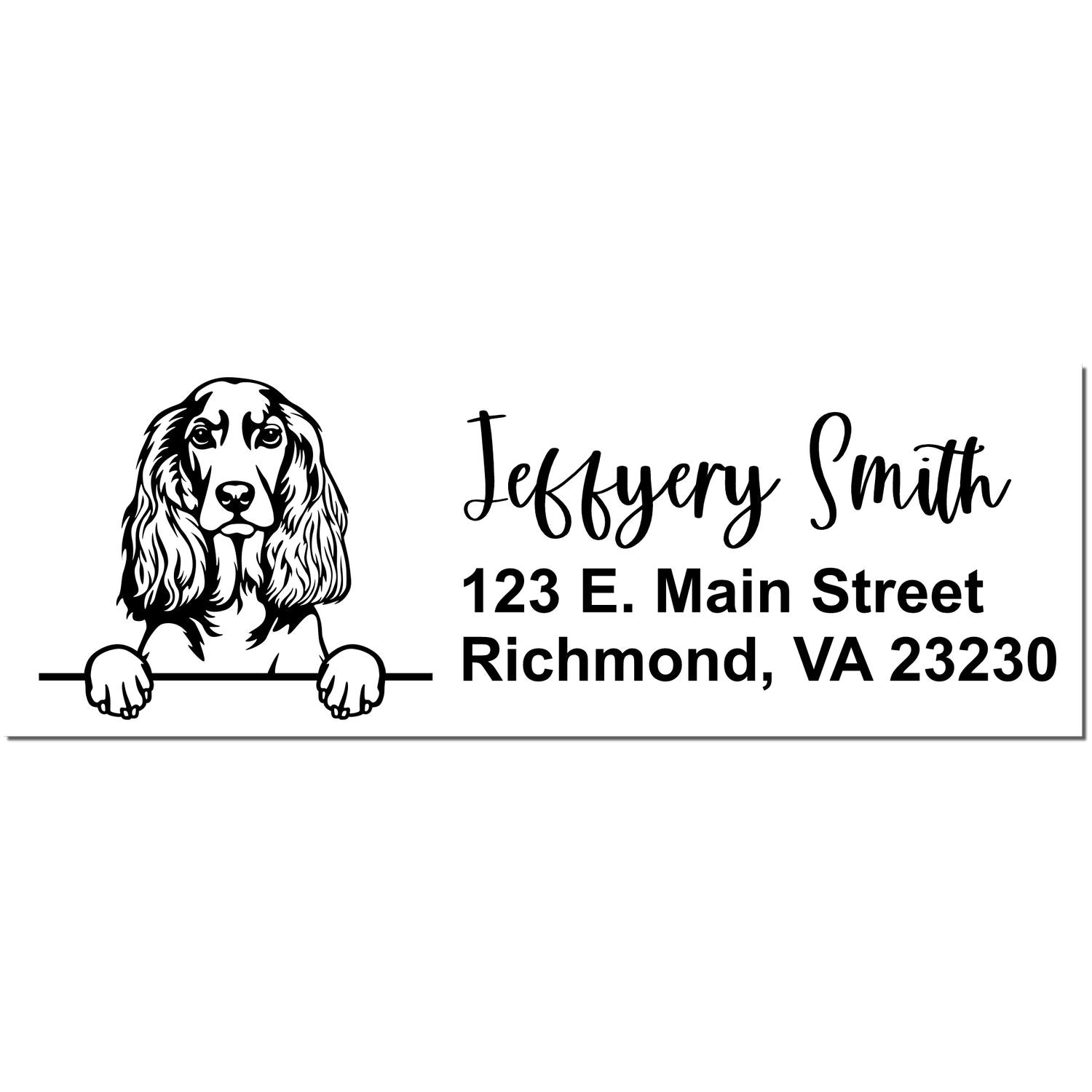 English Cocker Spaniel Name and Address Stamp Self-Inking