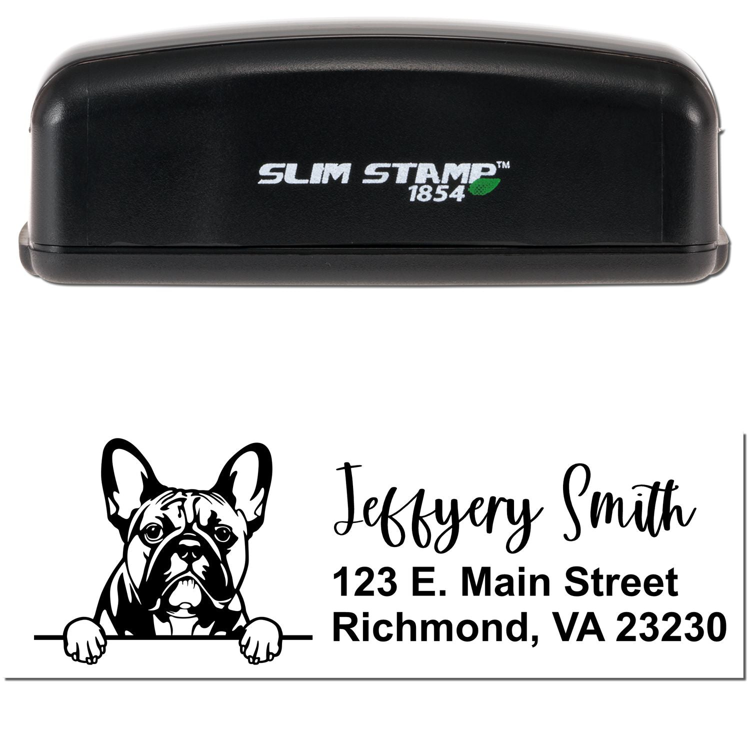 Slim French Bulldog Pre-Inked Customized Stamp