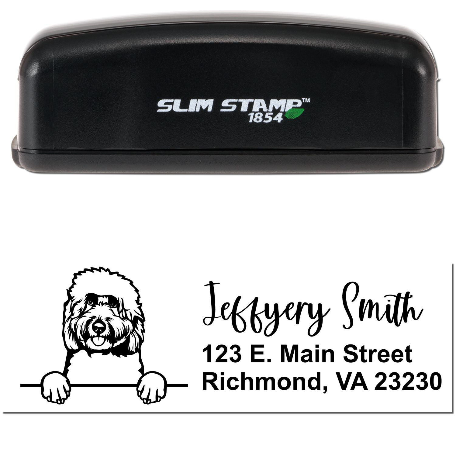 Slim Goldendoodle Pre-Inked Customized Stamp