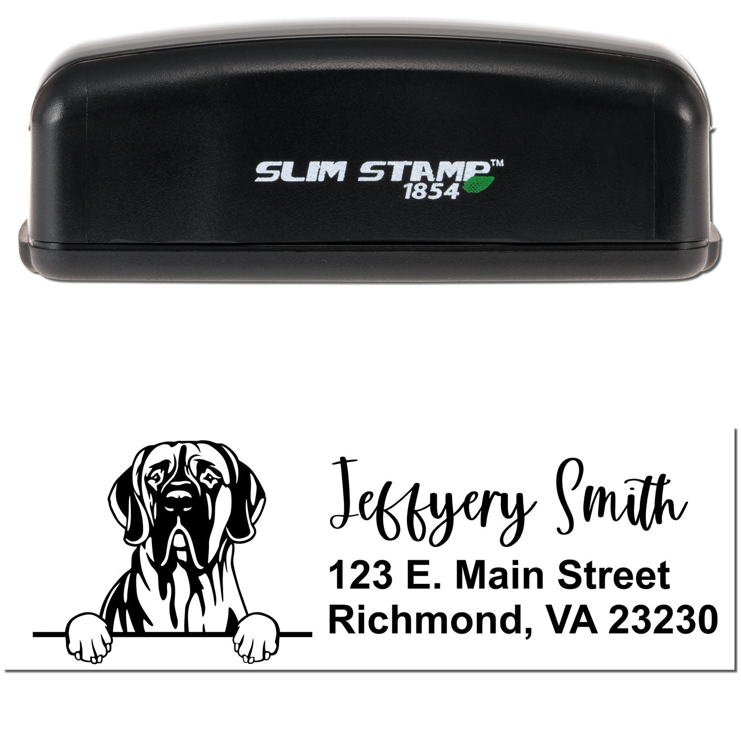 Slim Great Dane Pre-Inked Customized Stamp