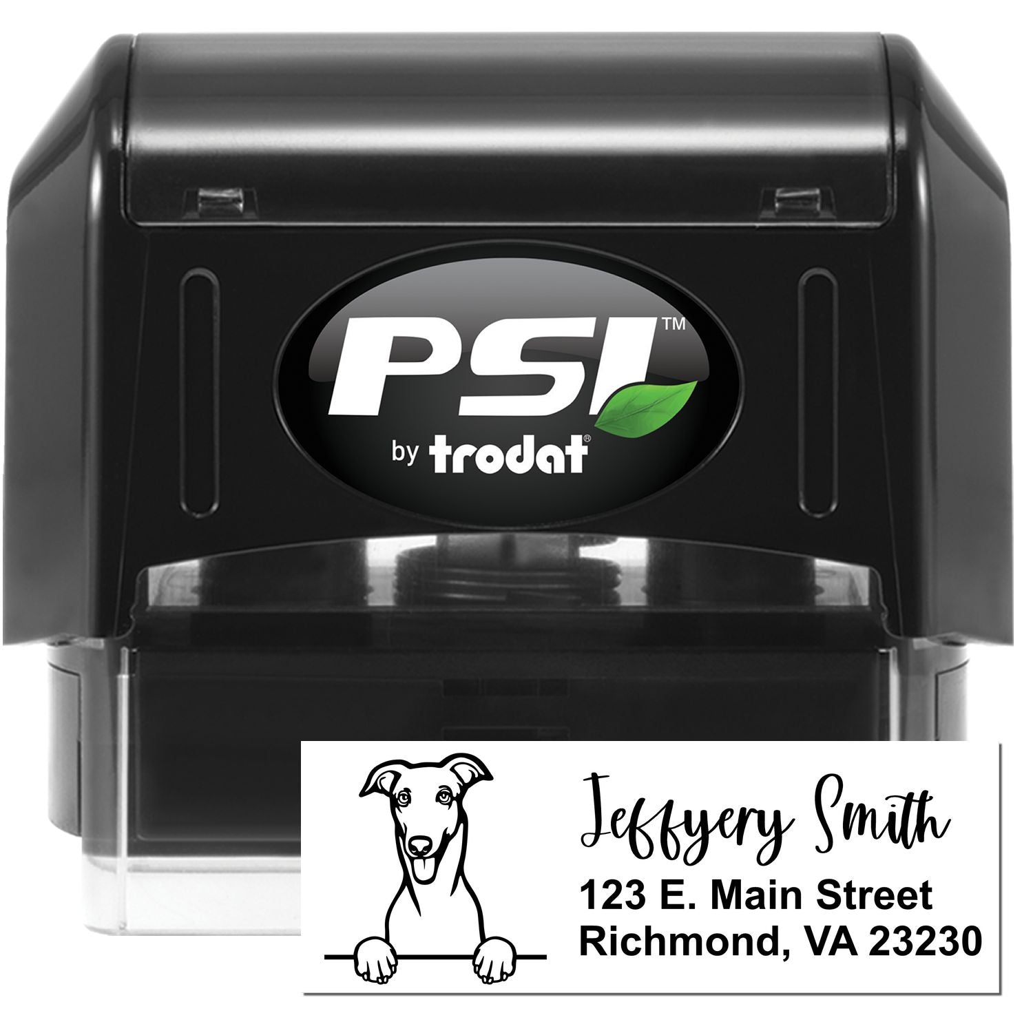 Pre-Inked Greyhound Dog Personalized Address Stamp