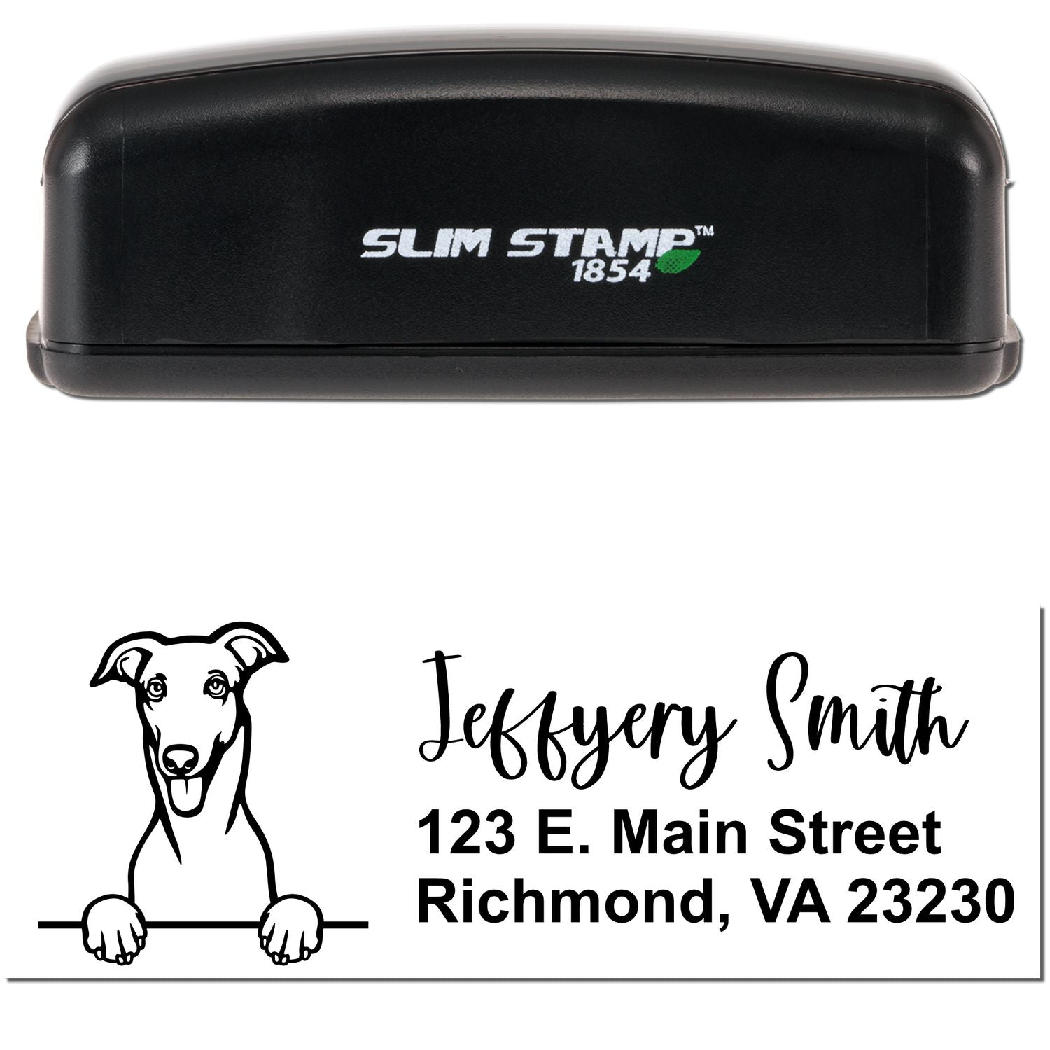 Slim Greyhound Pre-Inked Customized Stamp