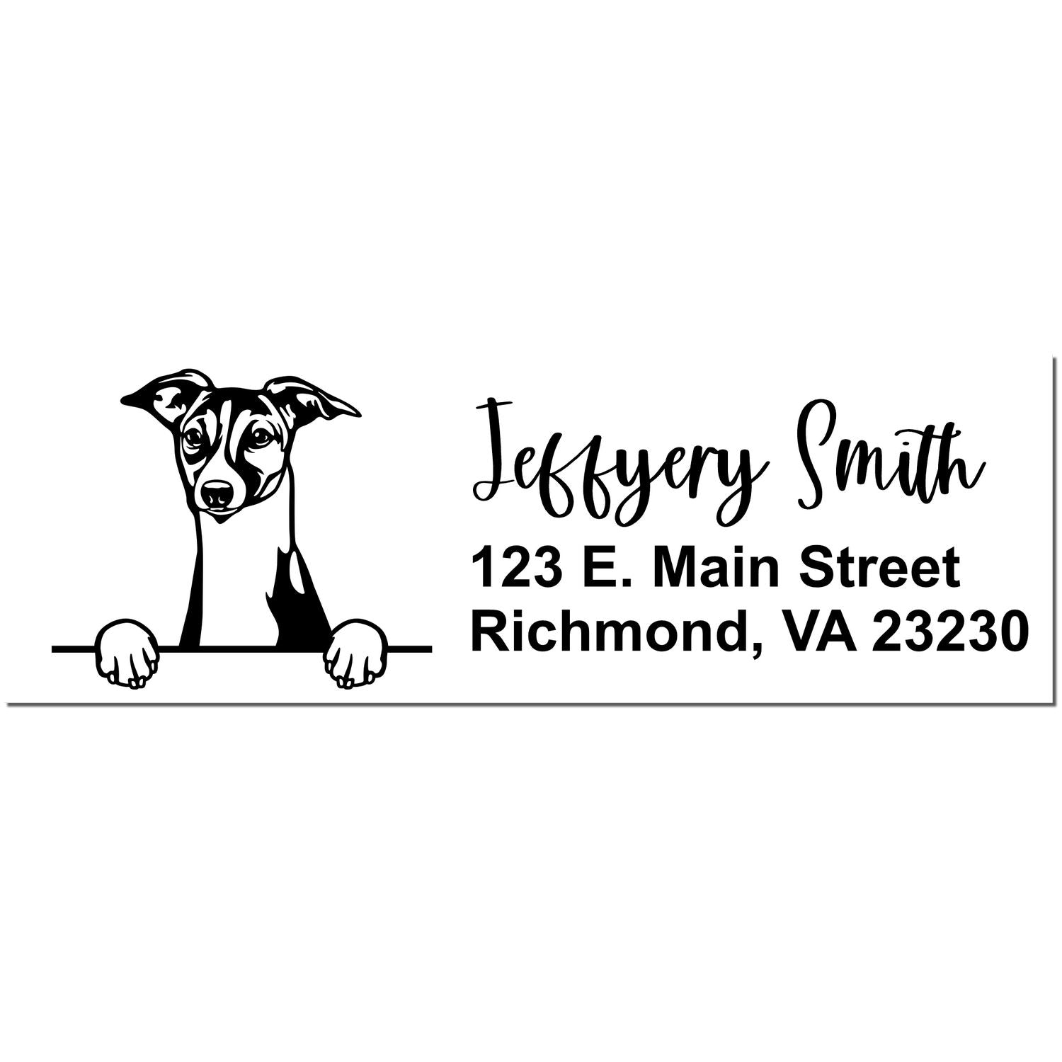 Pre-Inked Italian Greyhound Dog Personalized Address Stamp