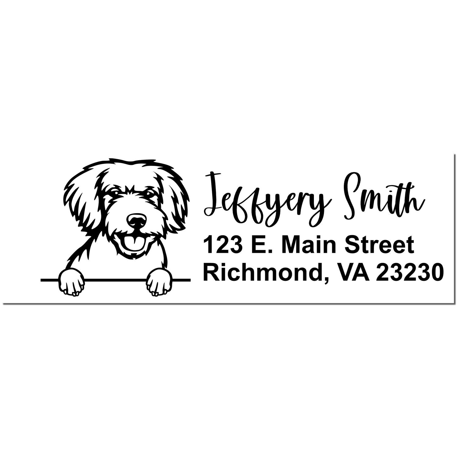 Miniature Golden Doodle Name and Address Stamp Self-Inking