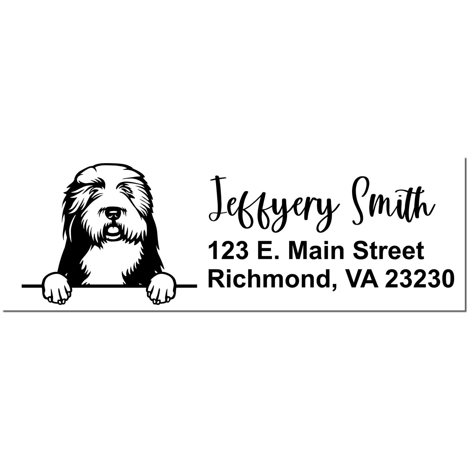 Pre-Inked Old English Sheepdogs Dog Personalized Address Stamp