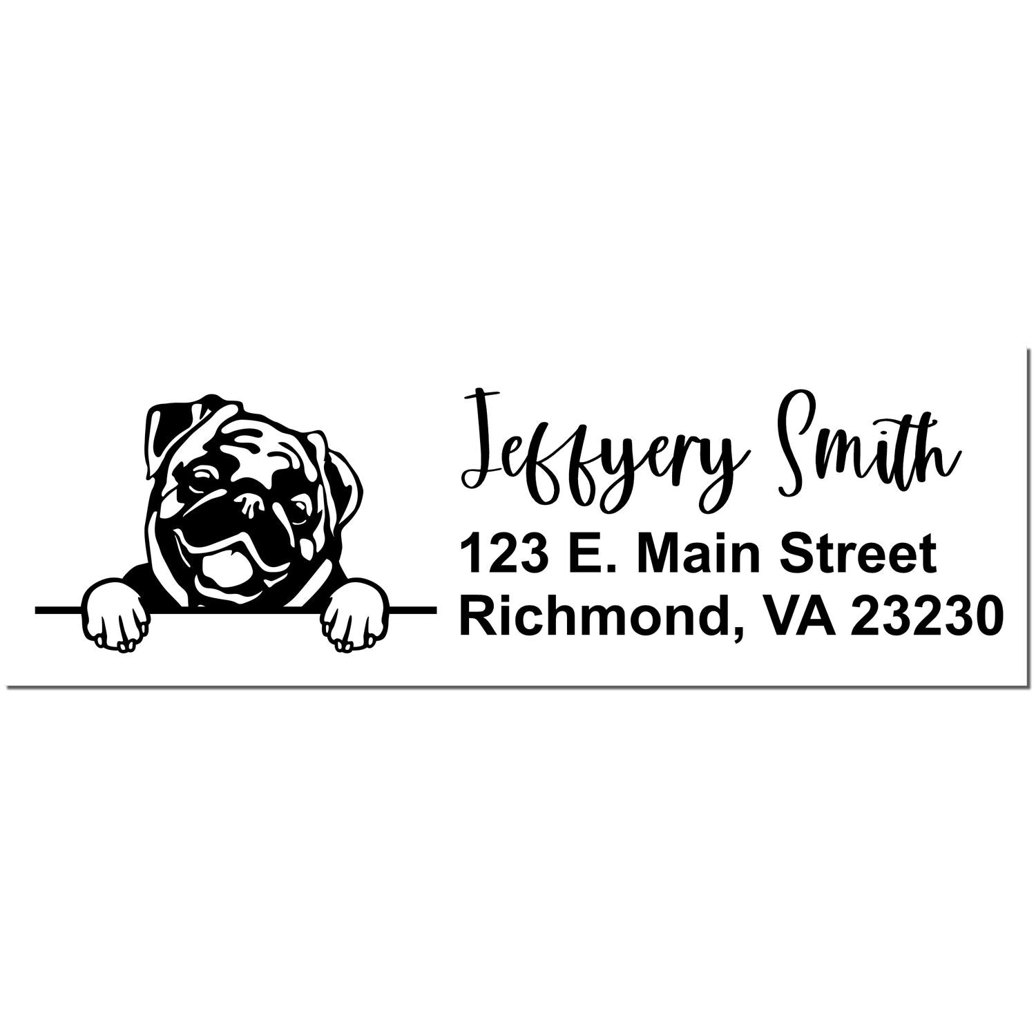 Pug Name and Address Stamp Self-Inking