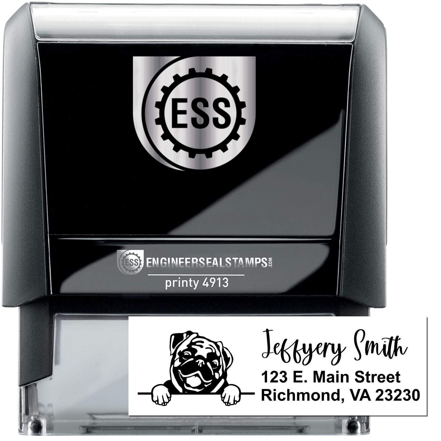 Pug Name and Address Stamp Self-Inking