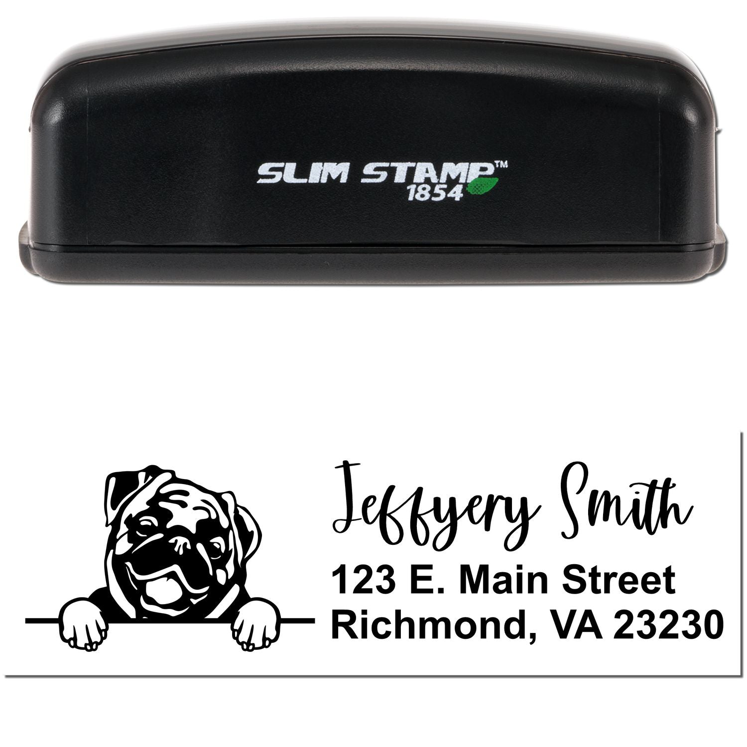 Slim Pug Pre-Inked Customized Stamp