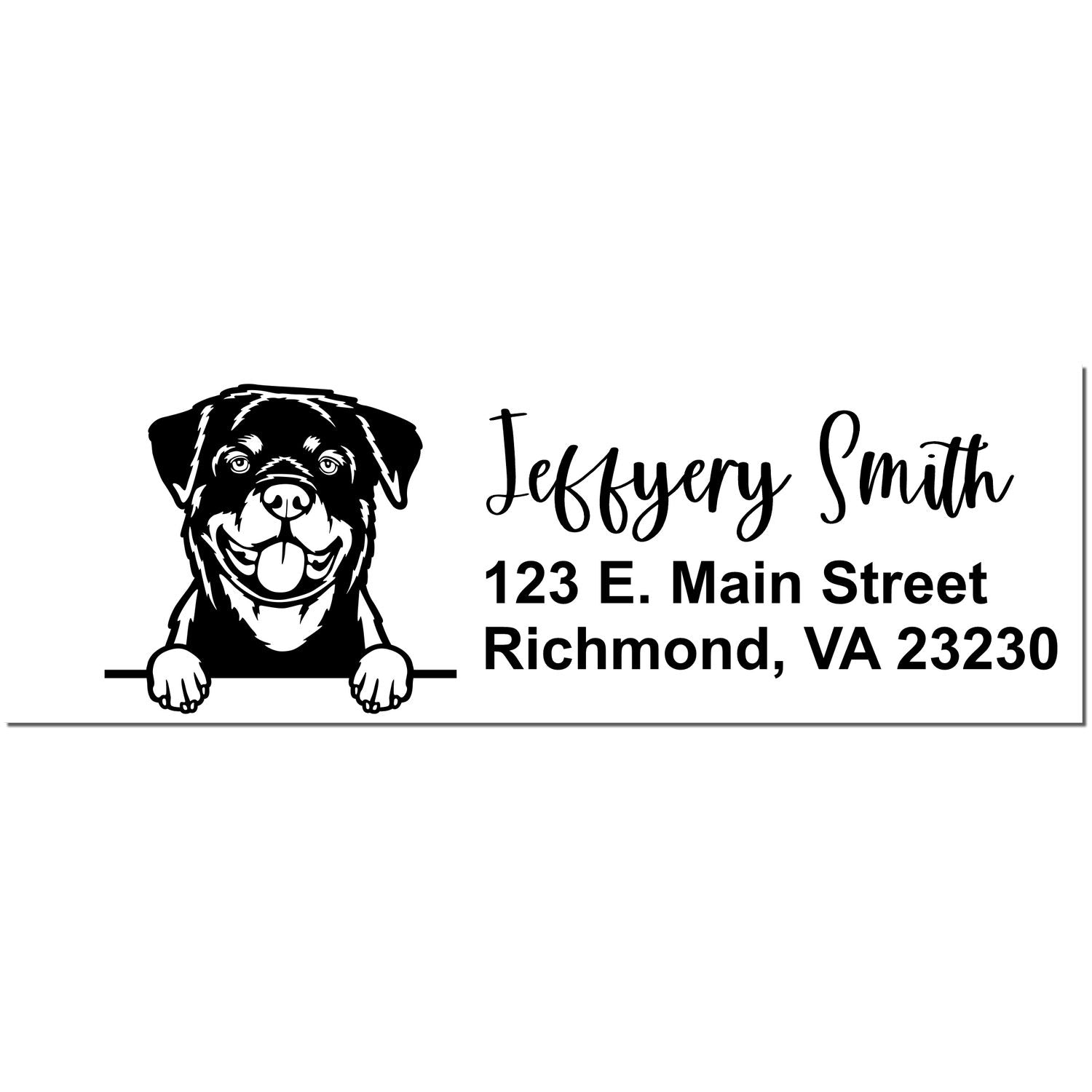 Pre-Inked Rottweiler Dog Personalized Address Stamp