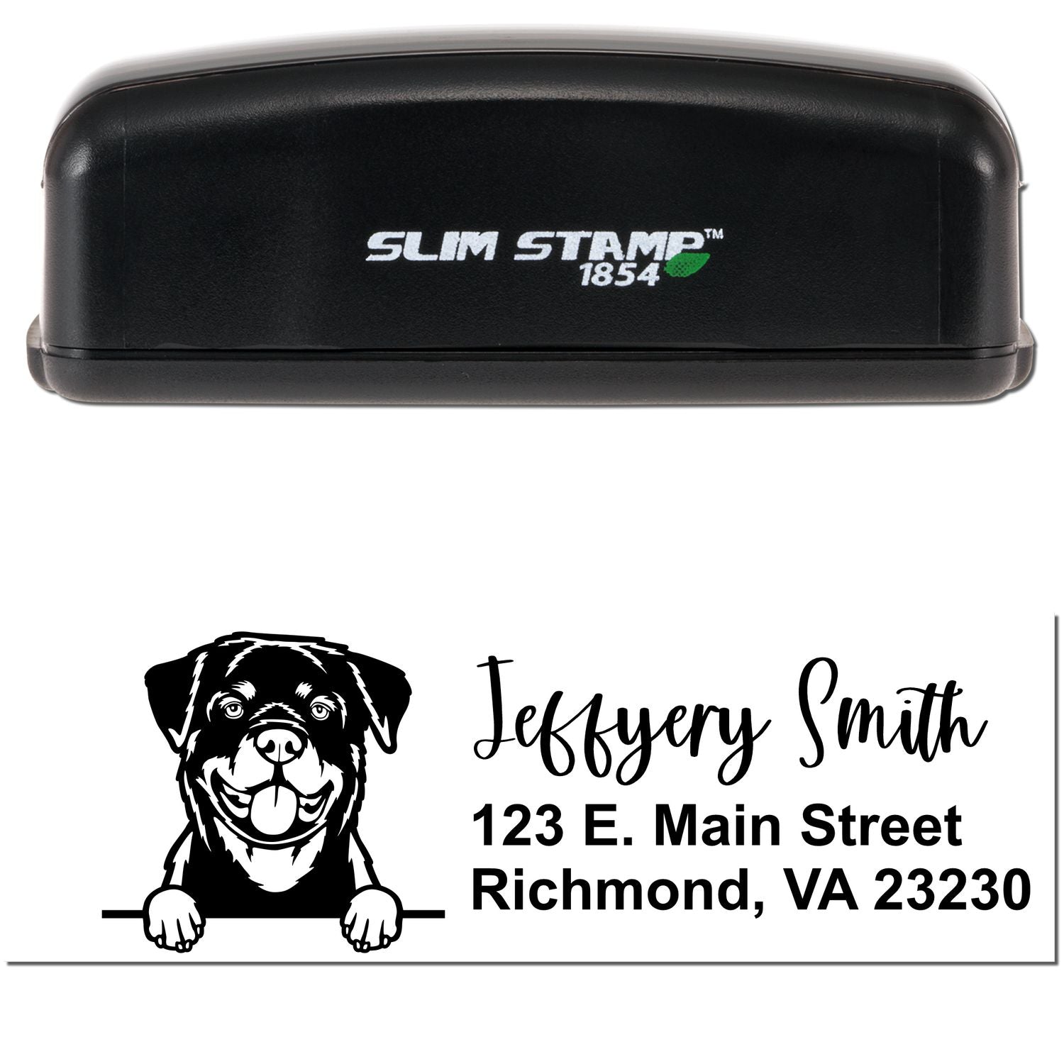 Slim Rottweiler Pre-Inked Customized Stamp