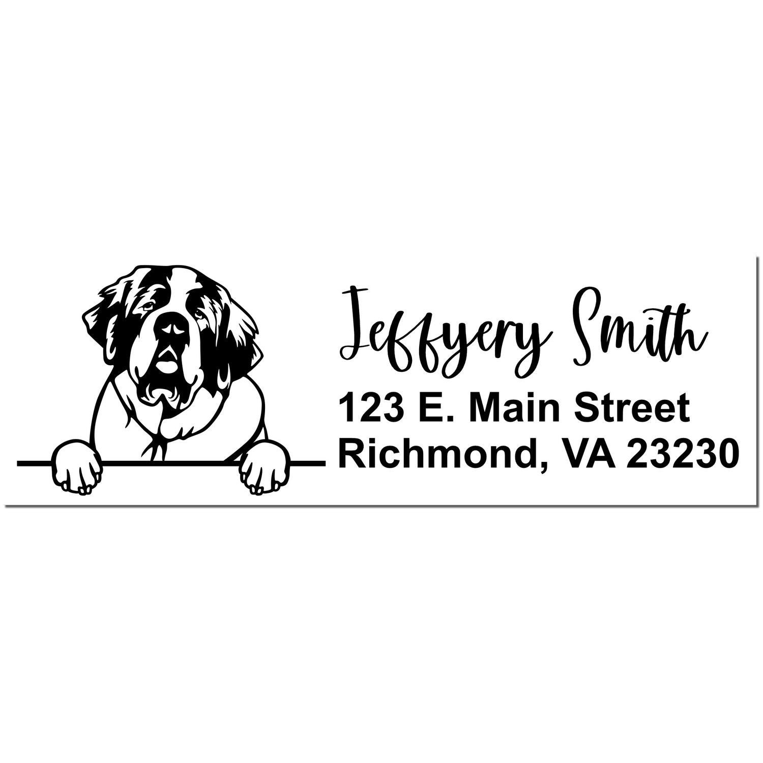 Saint Bernard Name and Address Stamp Self-Inking