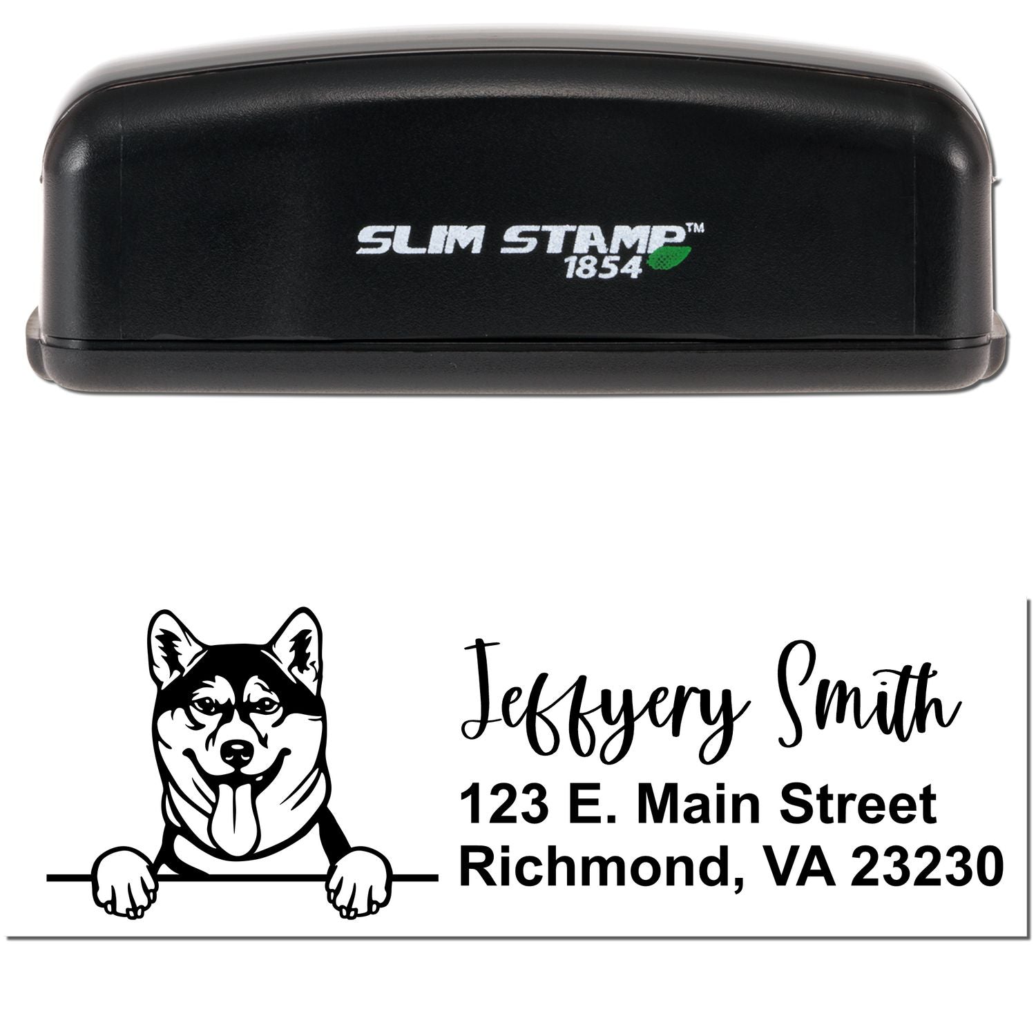 Slim Shiba Inu Pre-Inked Customized Stamp