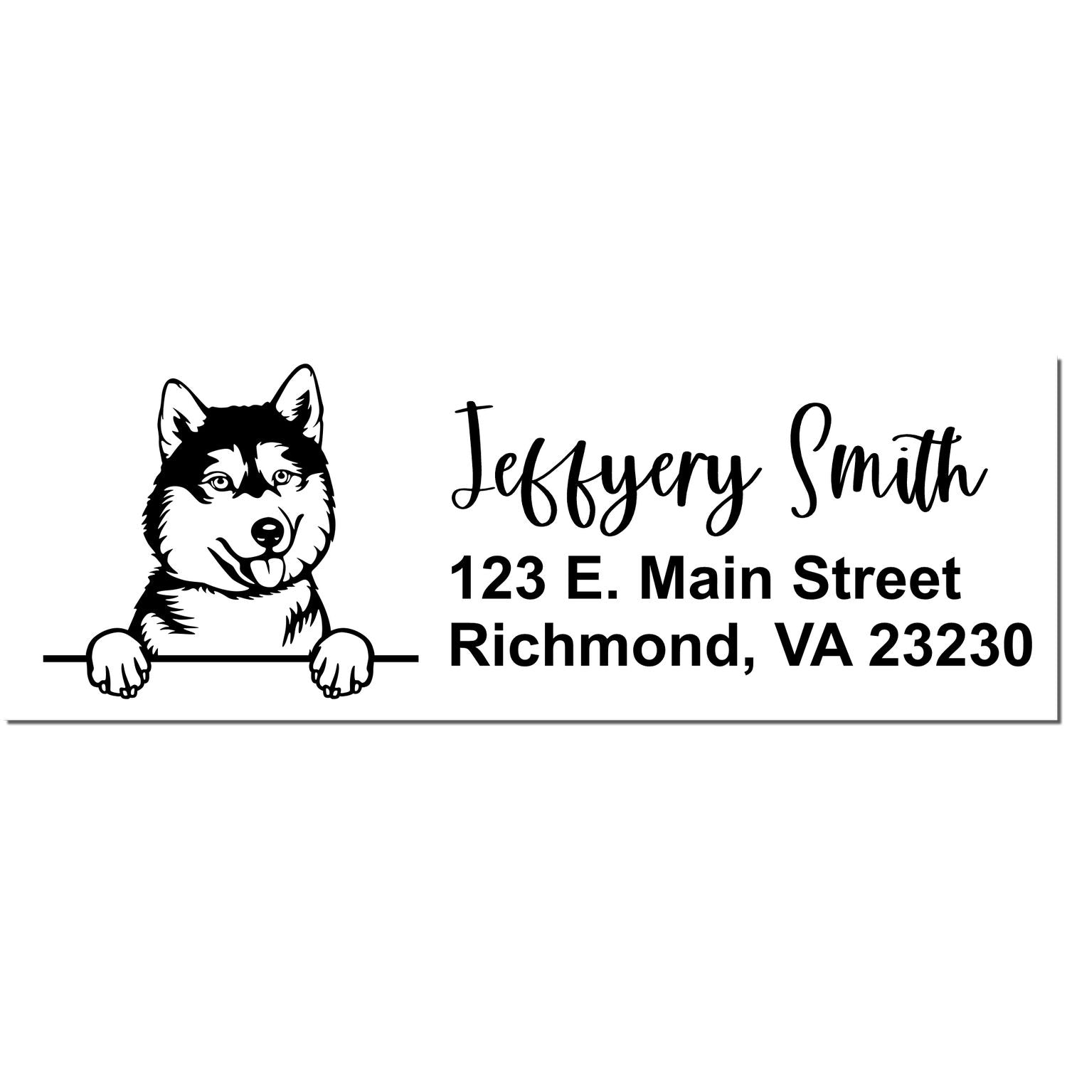 Slim Siberian Husky Pre-Inked Customized Stamp