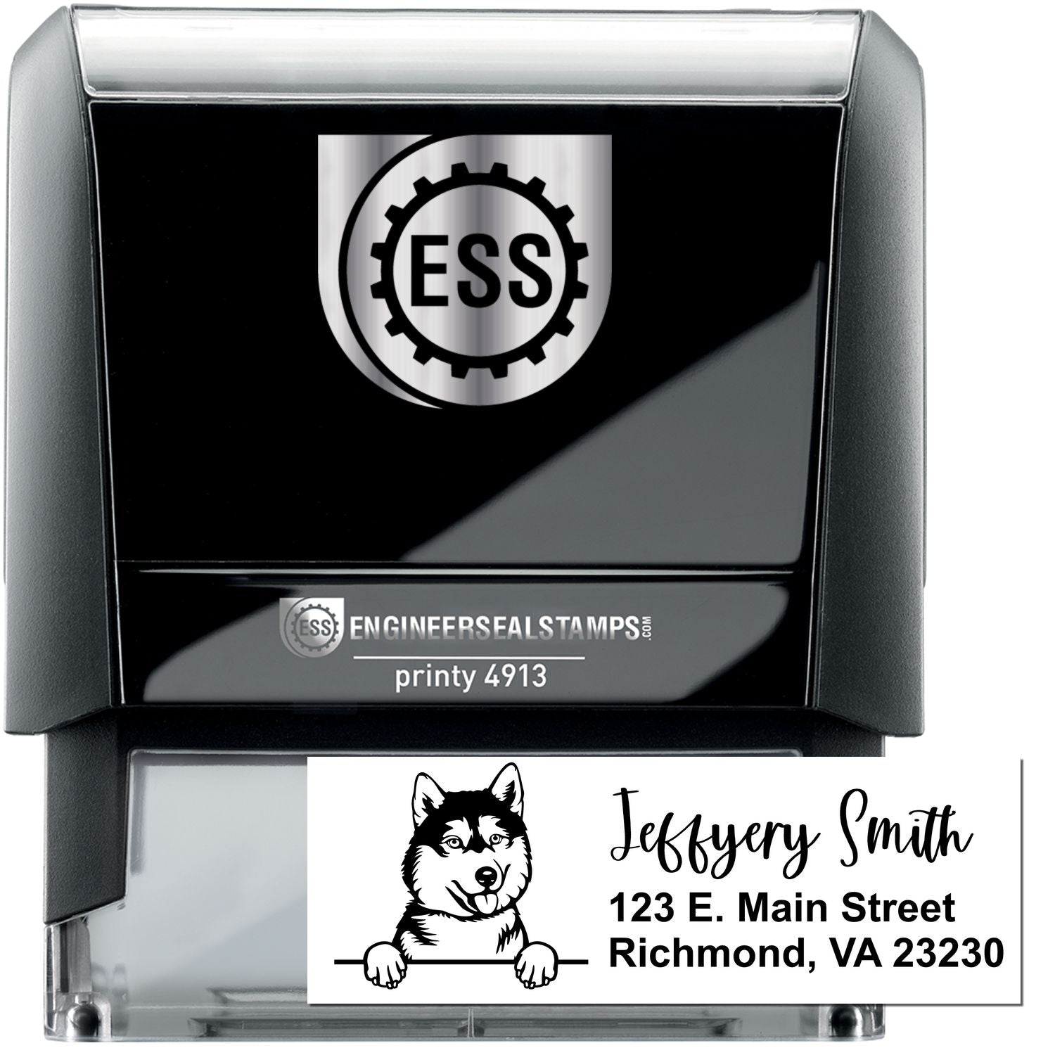 Siberian Husky Name and Address Stamp Self-Inking