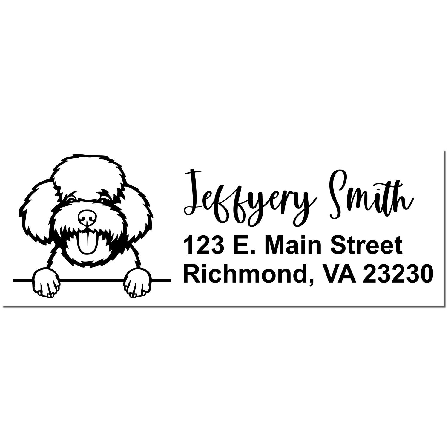 Toy Poodle Name and Address Stamp Self-Inking