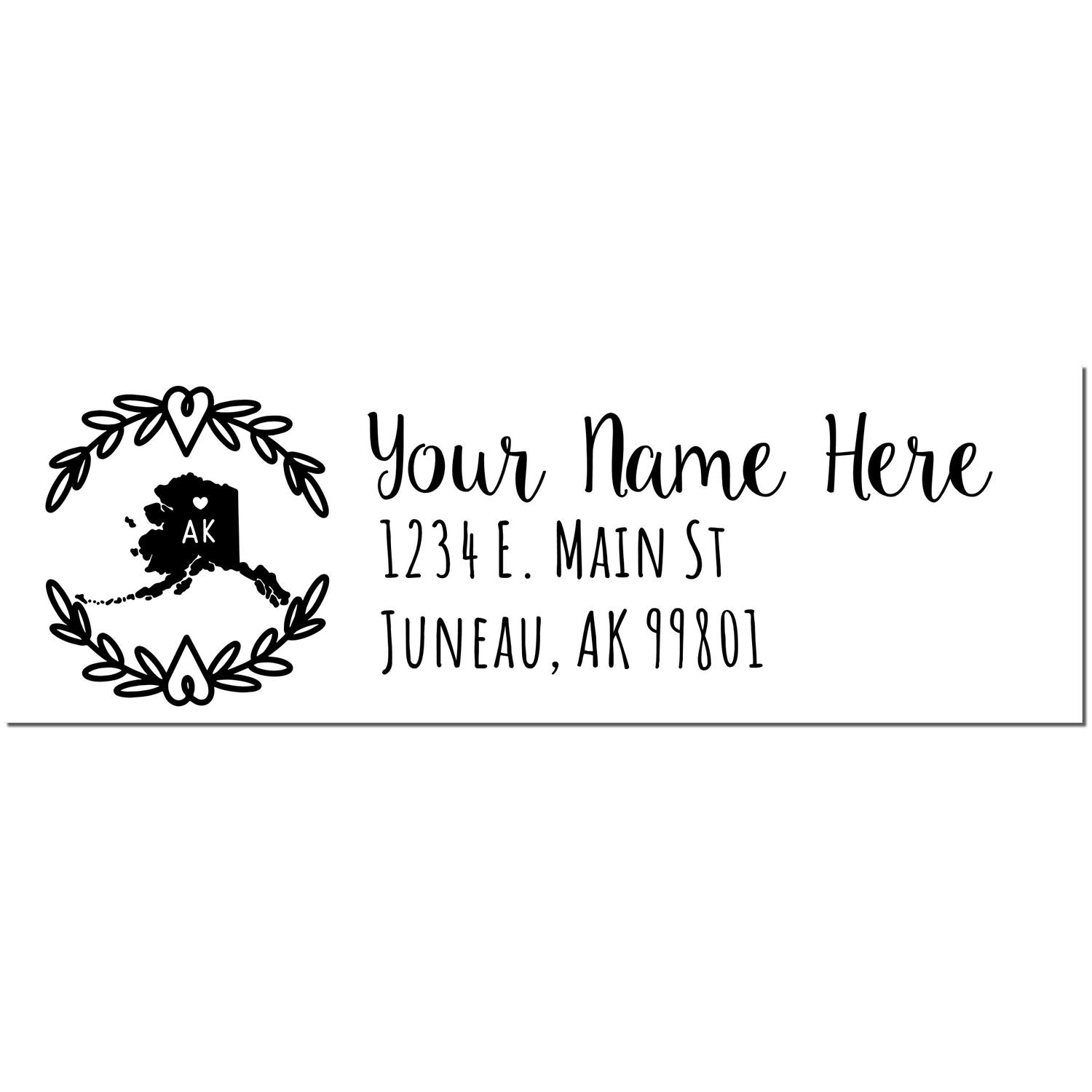 Slim Alaska Personalized Pre-Inked Address Stamp