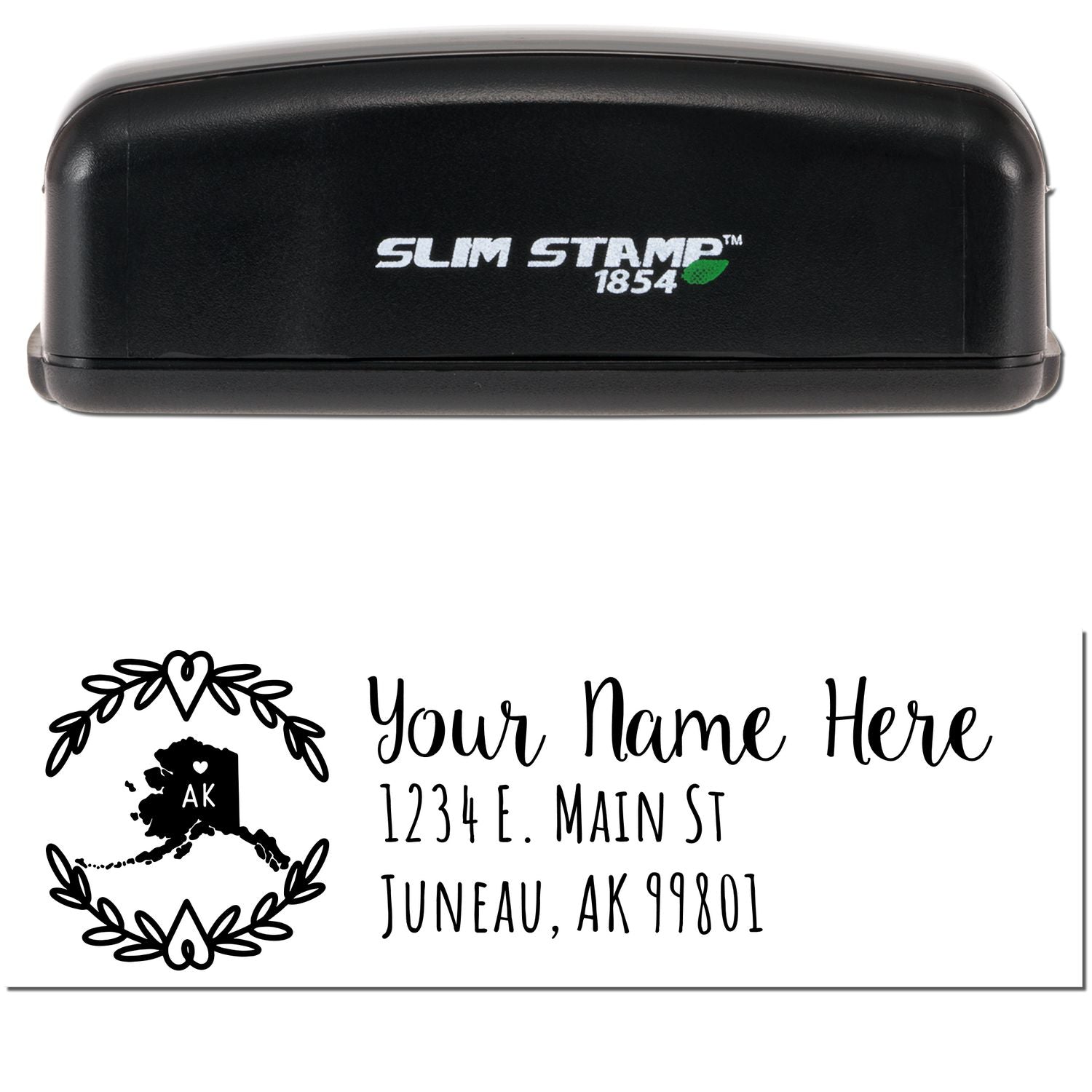 Slim Alaska Personalized Pre-Inked Address Stamp