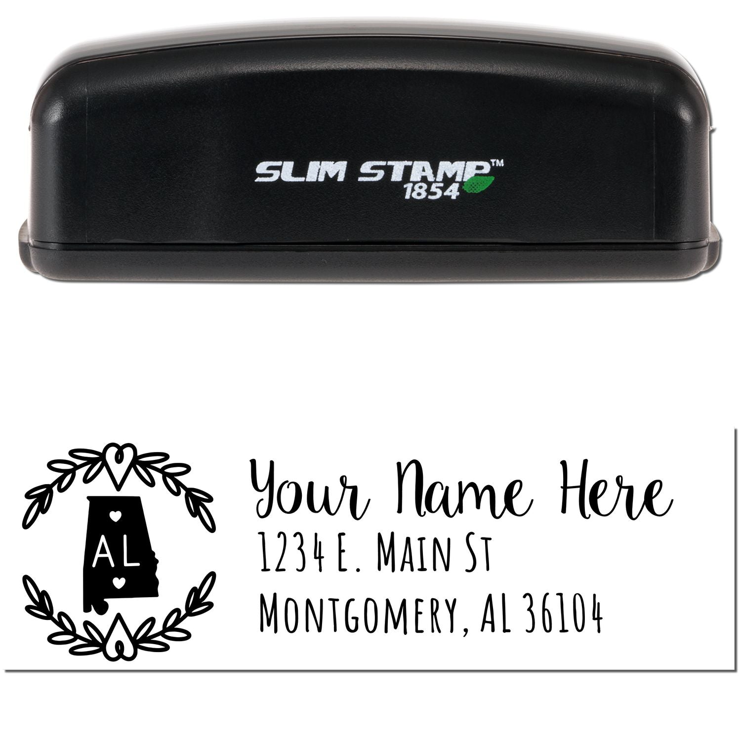 Slim Alabama Personalized Pre-Inked Address Stamp