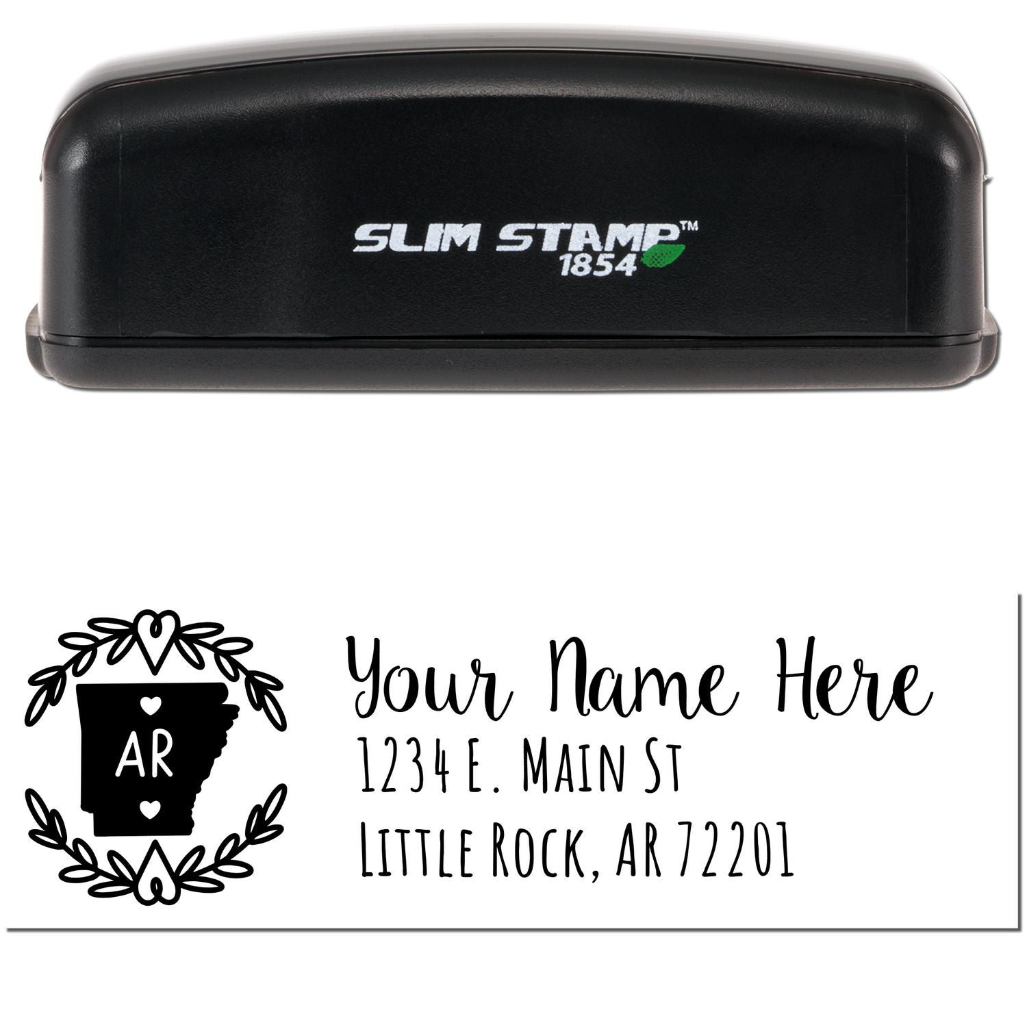 Slim Arkansas Personalized Pre-Inked Address Stamp