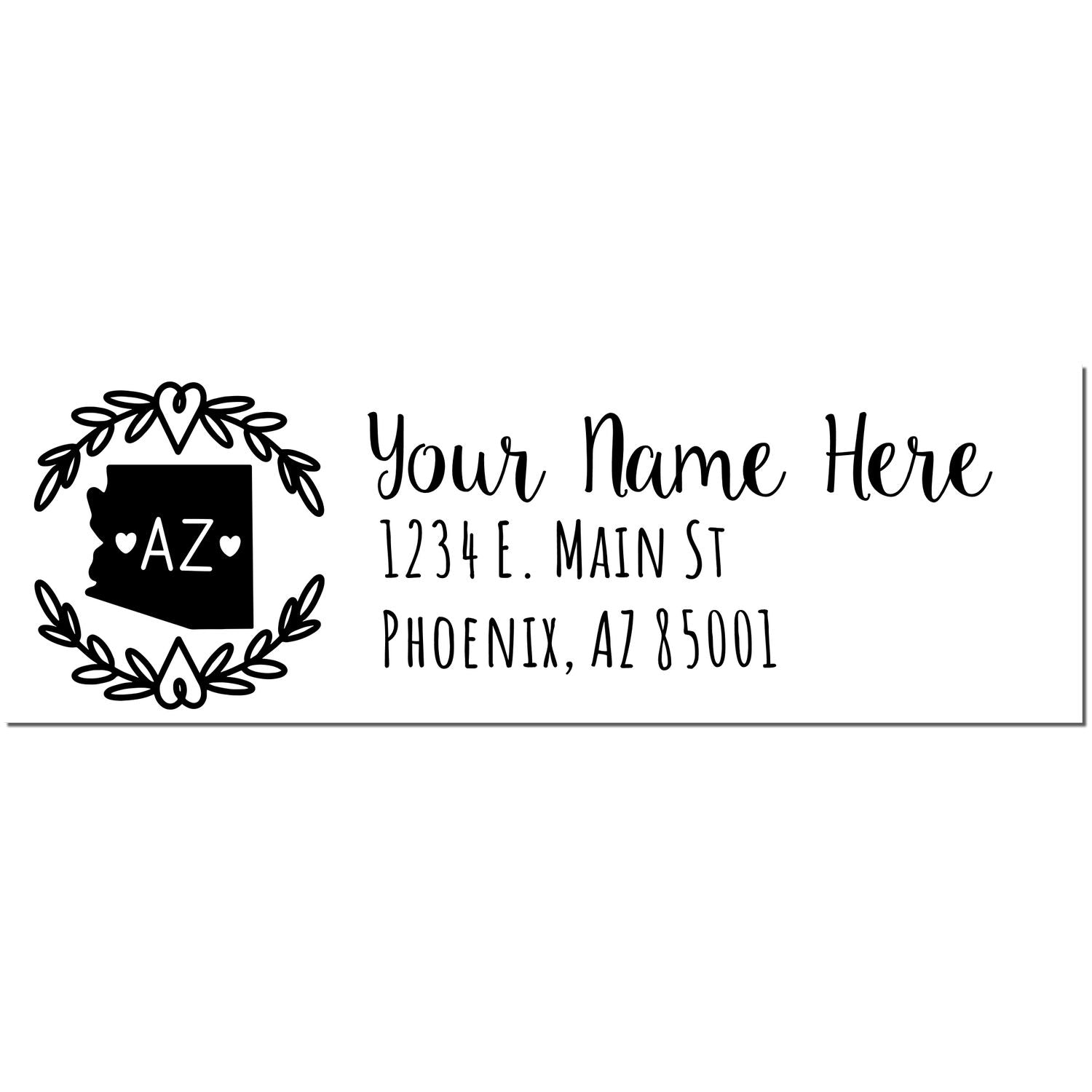 Slim Arizona Personalized Pre-Inked Address Stamp